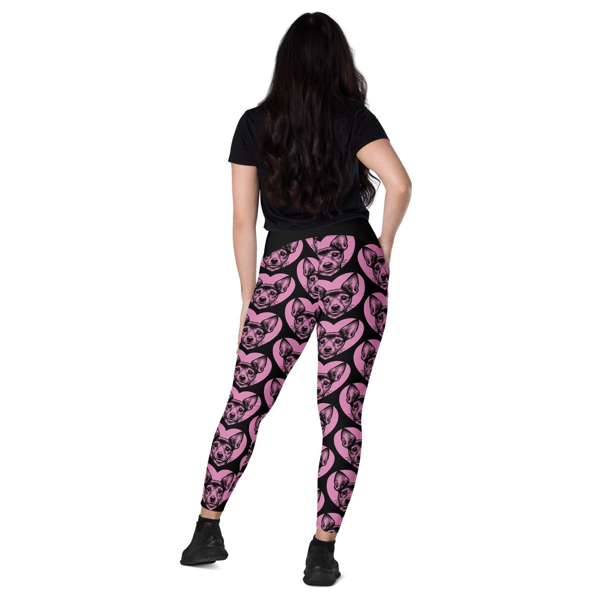Dog breed leggings with pockets - TOY FOX TERRIER - HERTTAHOUND - pink
