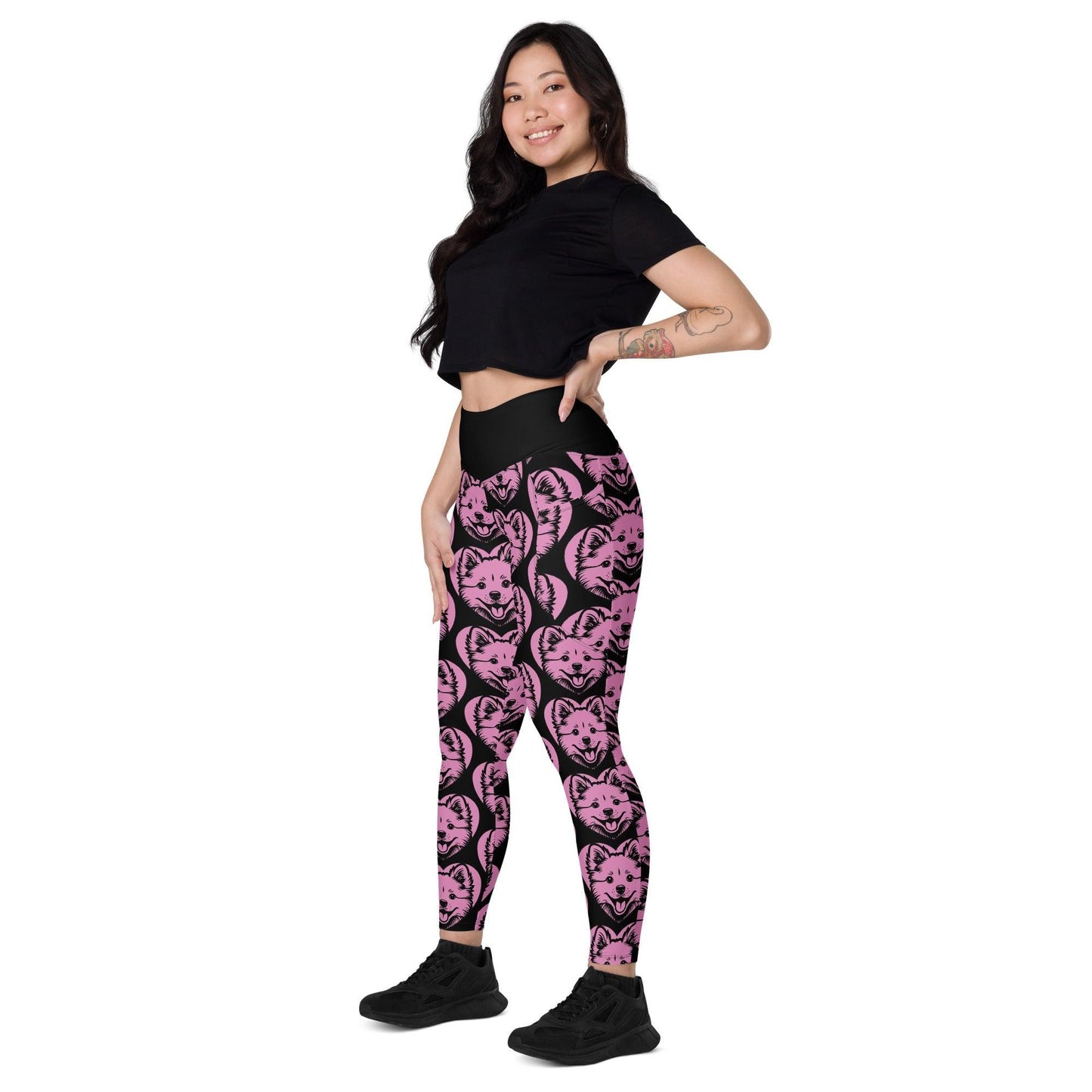 Dog breed leggings with pockets - VOLPINO ITALIANO - HERTTAHOUND - pink