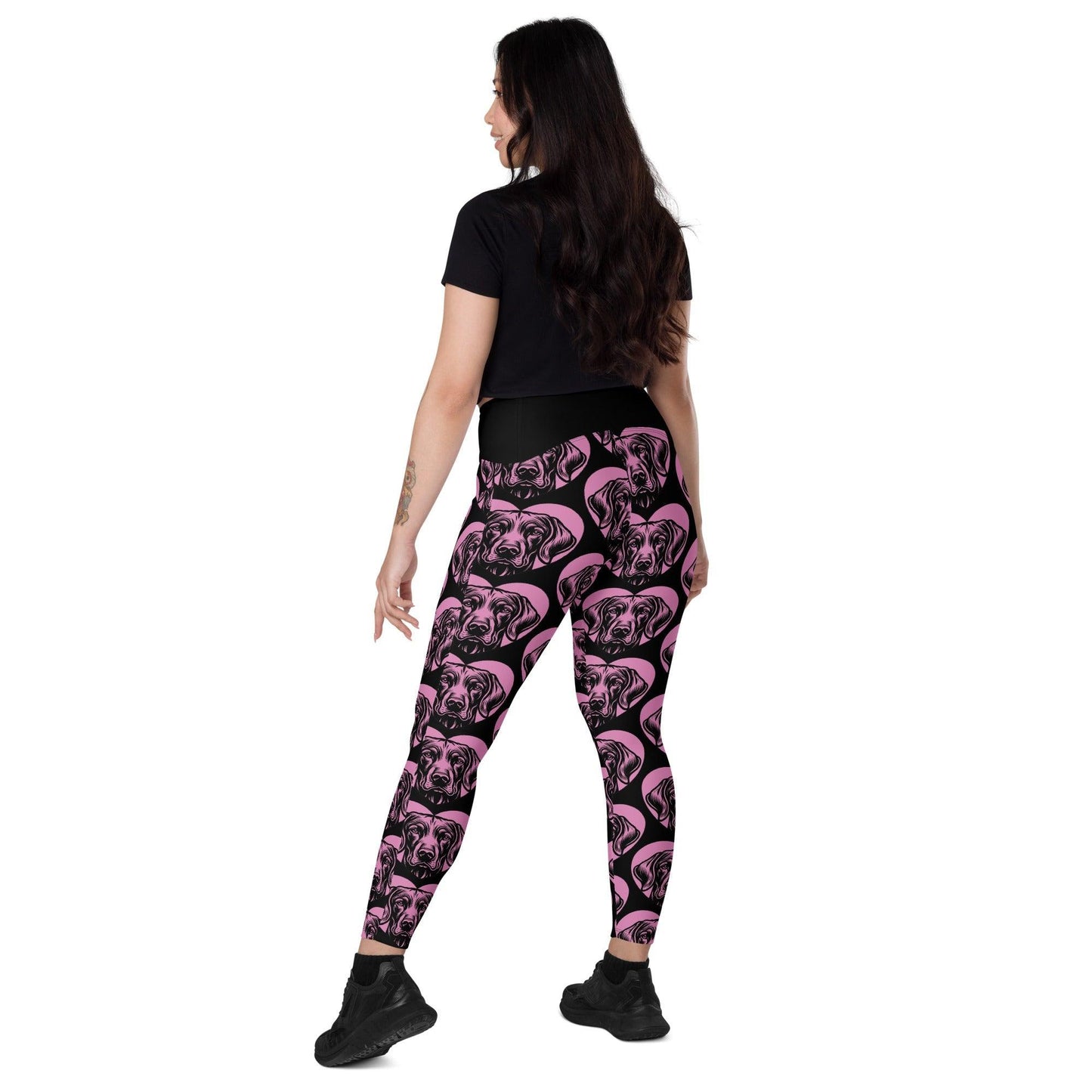 Dog breed leggings with pockets - WEIMARANER - HERTTAHOUND - pink