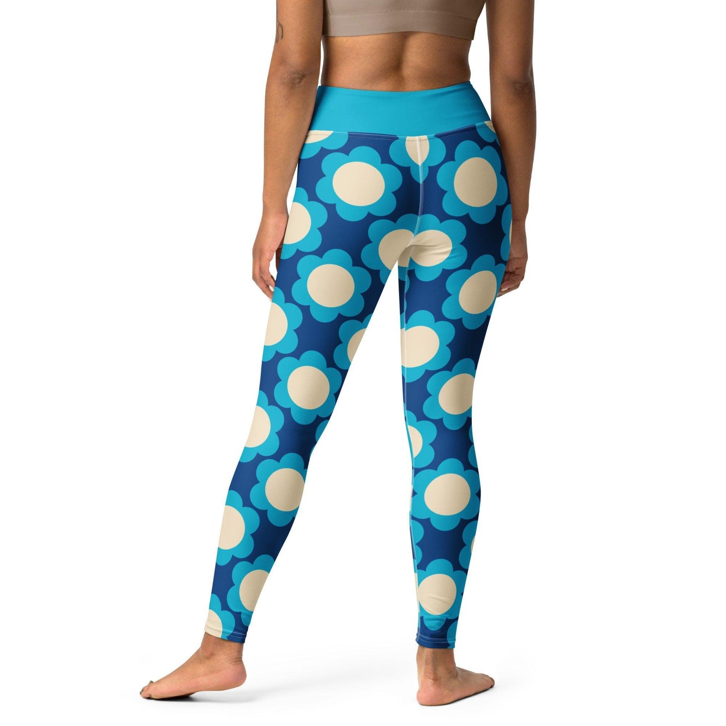 Yoga leggings -2- ELLIE blue - Classic floral print