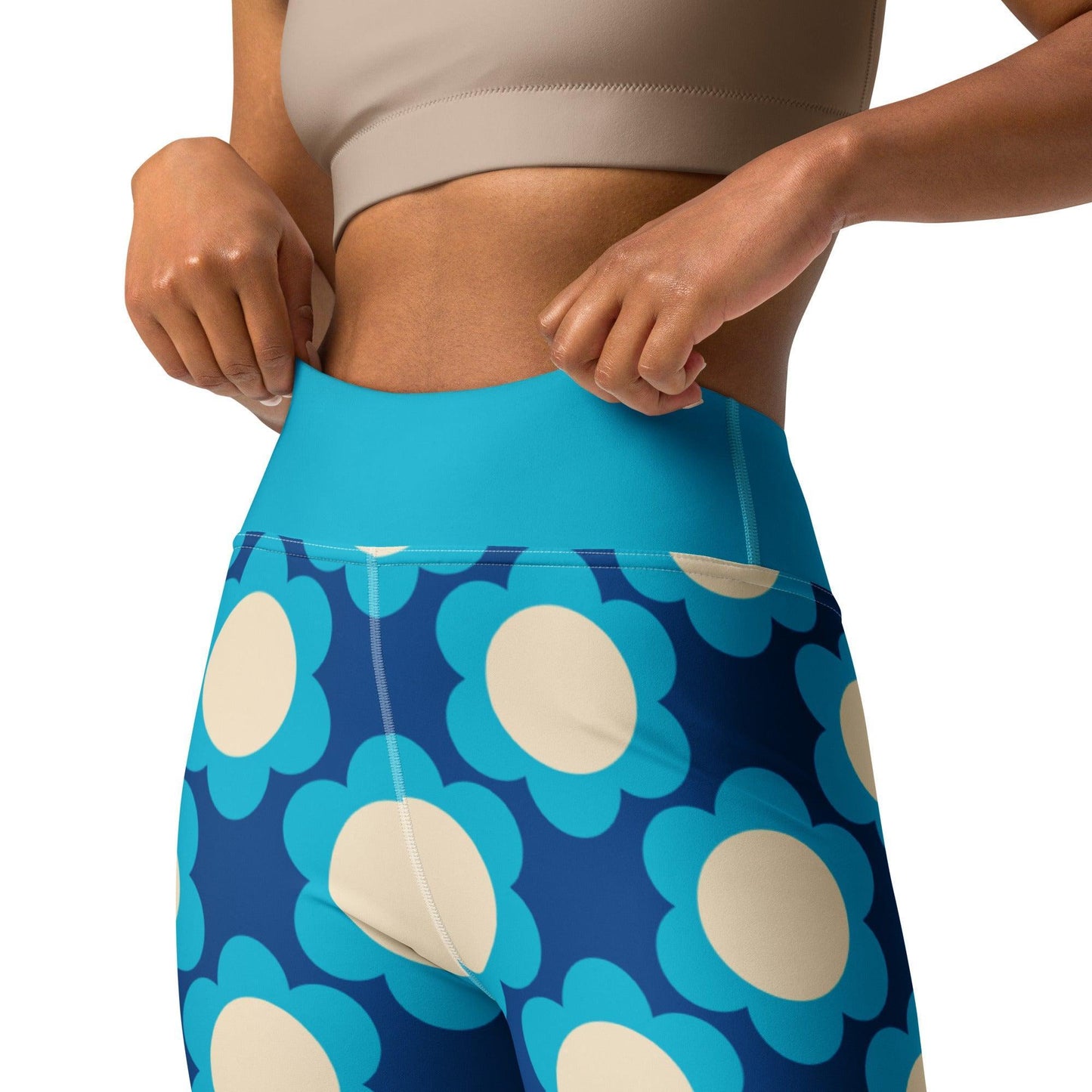 Yoga leggings -2- ELLIE blue - Classic floral print