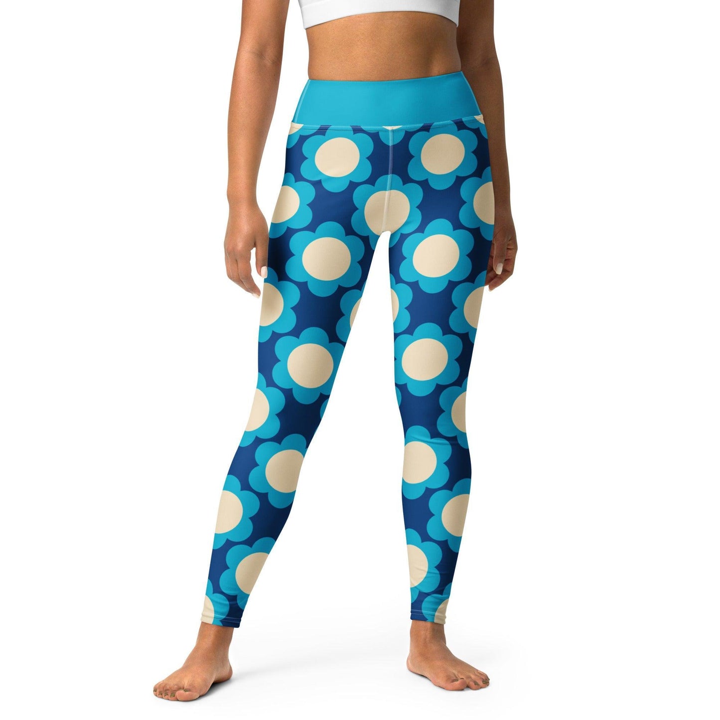 Yoga leggings -2- ELLIE blue - Classic floral print XL