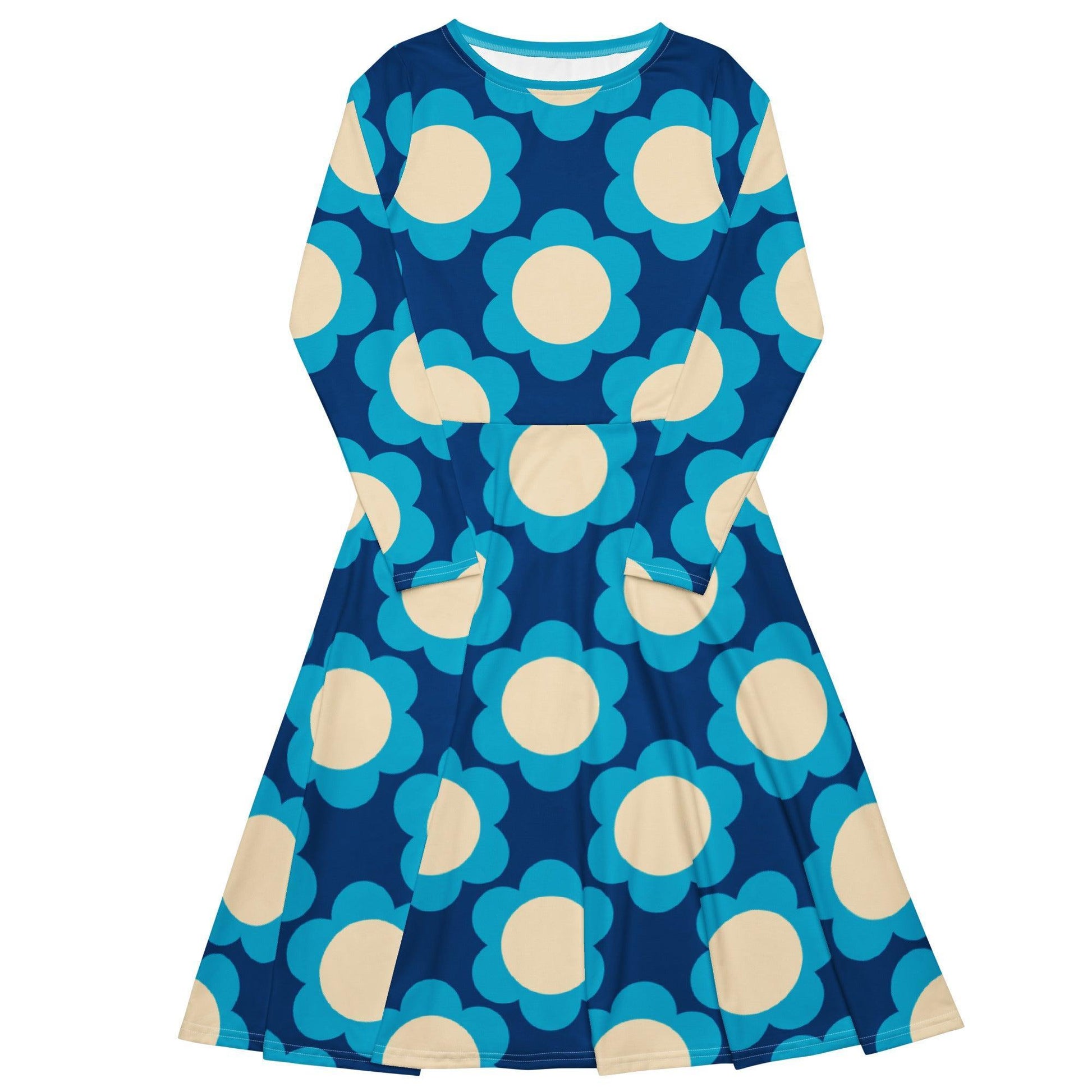 Midi dress - ELLIE blue - Classic floral print
