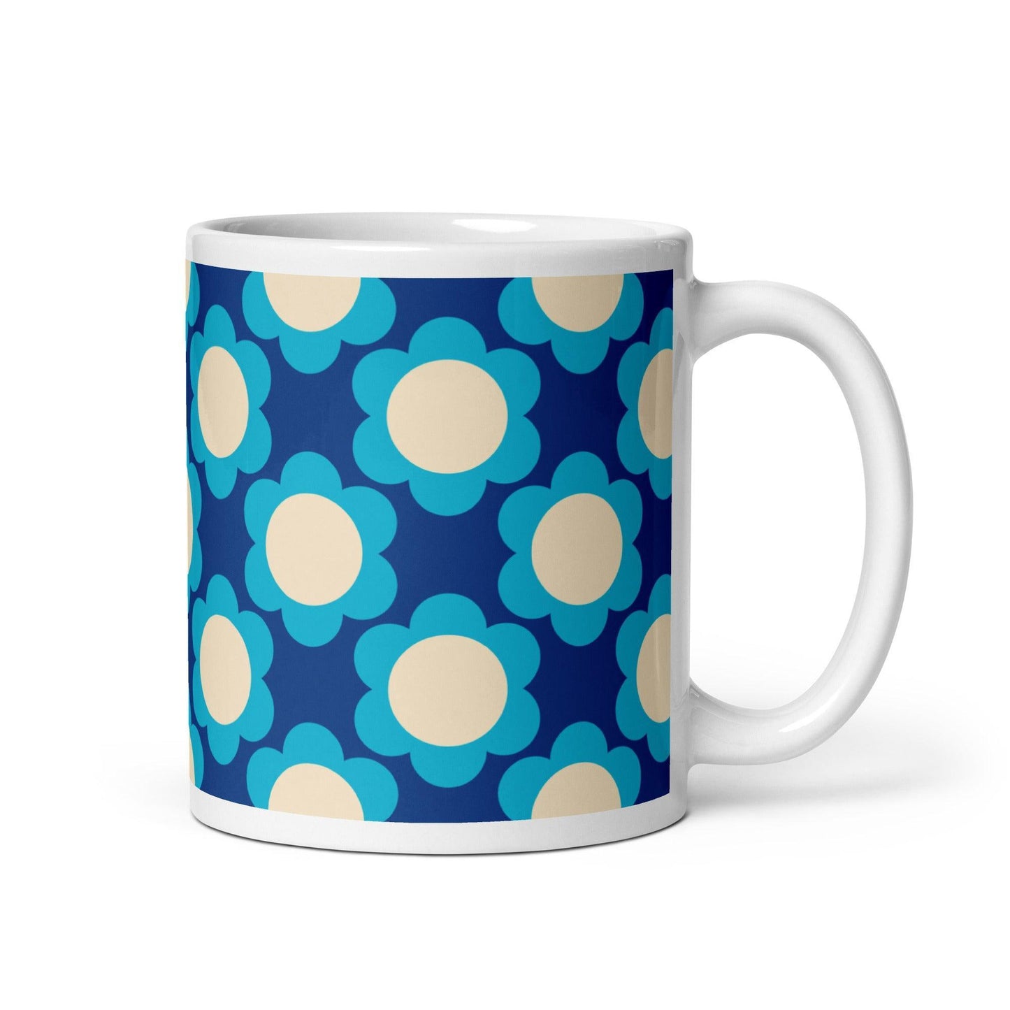 Mug - ELLIE blue - Classic floral print 11 oz