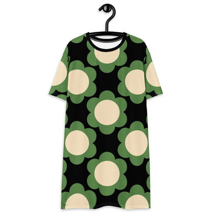T-shirt dress - ELLIE green black - Classic floral print 3XL