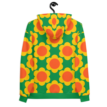 Hoodie - ELLIE green - Classic floral print