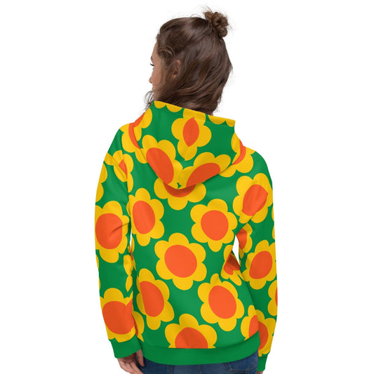 Hoodie - ELLIE green - Classic floral print