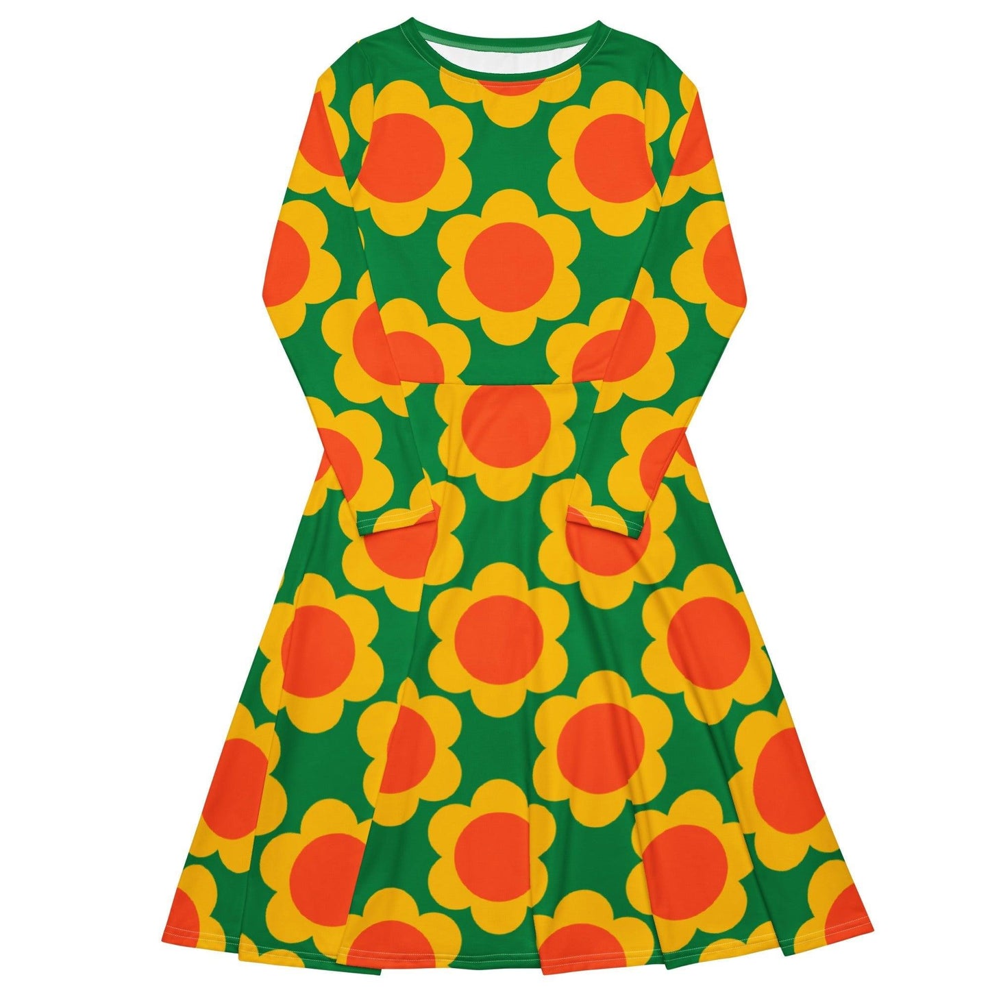 Midi dress - ELLIE green - Classic floral print 6XL