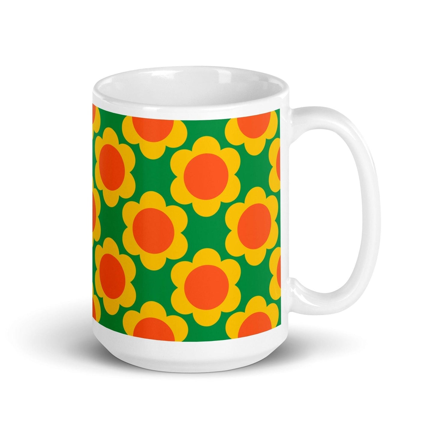 Mug - ELLIE green - Classic floral print 15 oz