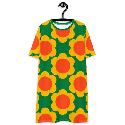 T-shirt dress - ELLIE green - Classic floral print 6XL