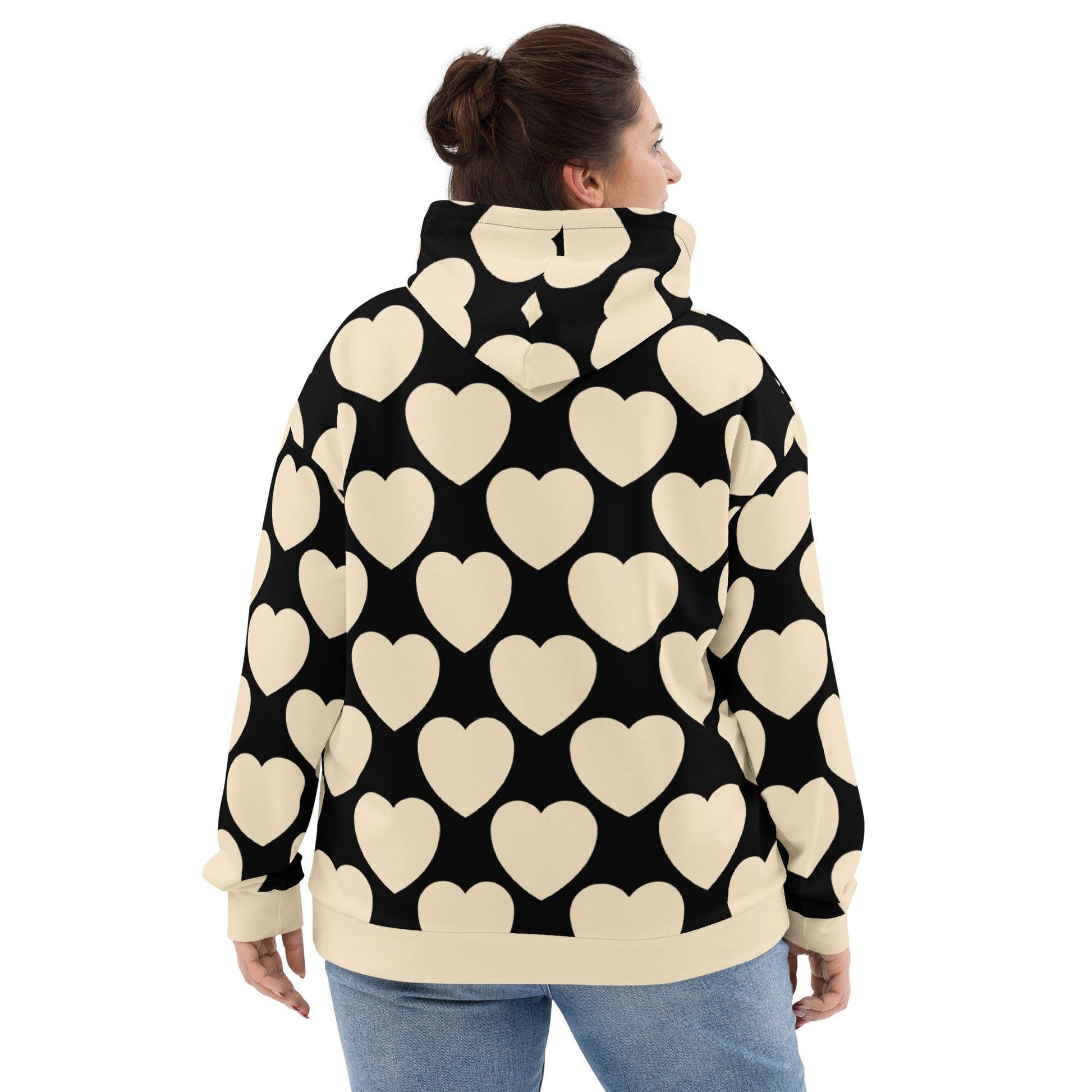 Hoodie - ELLIE LOVE black - Bold Heart Print