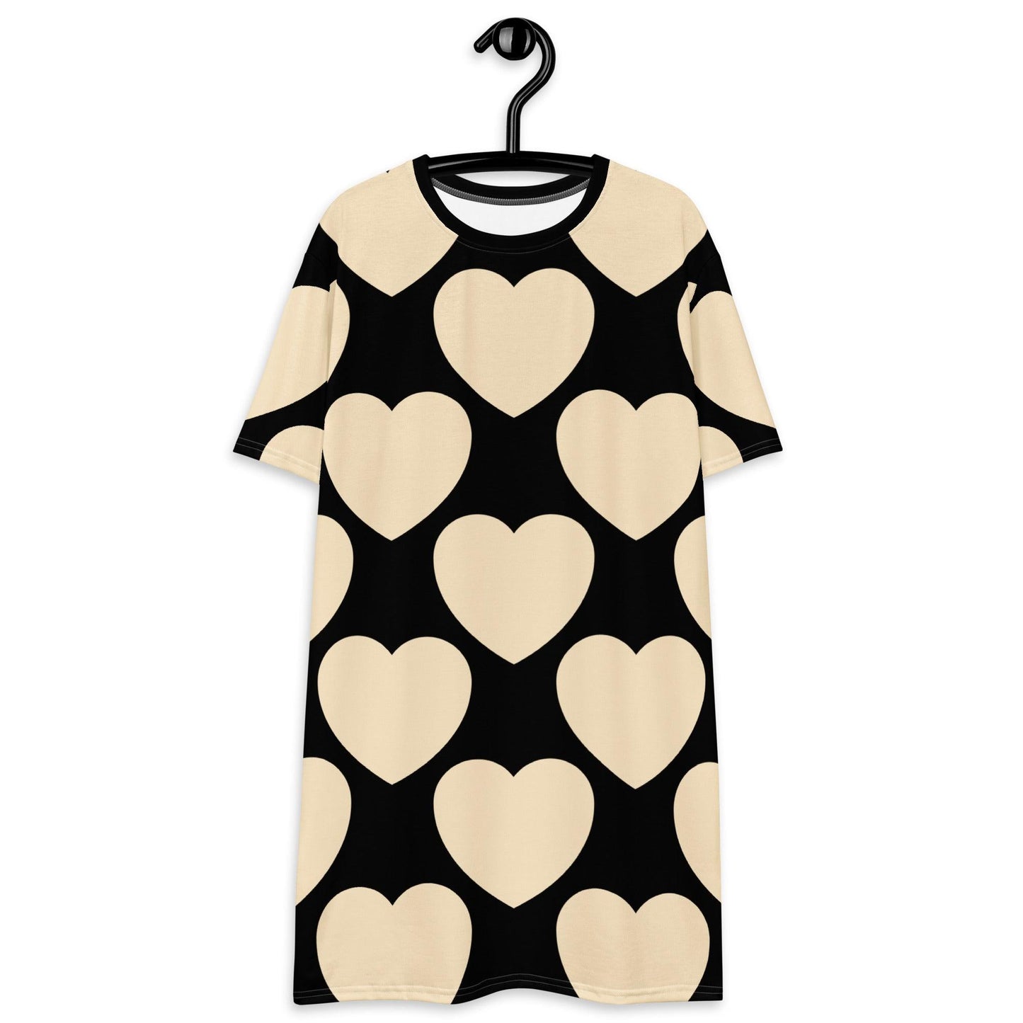 T-shirt dress - ELLIE LOVE black - Bold heart print 6XL