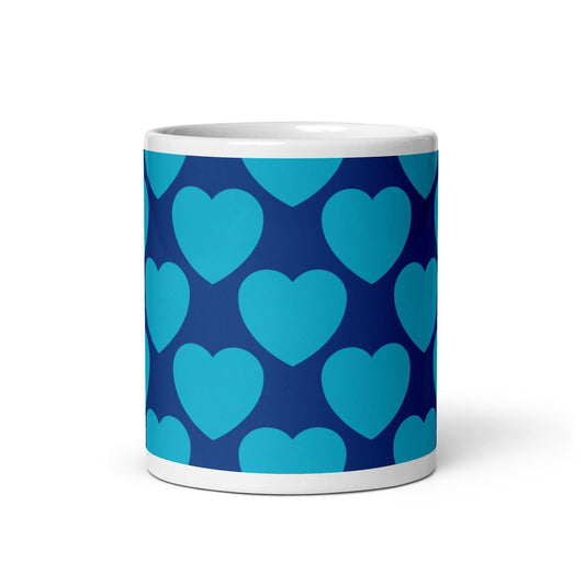 Mug - ELLIE LOVE blue - Bold heart print