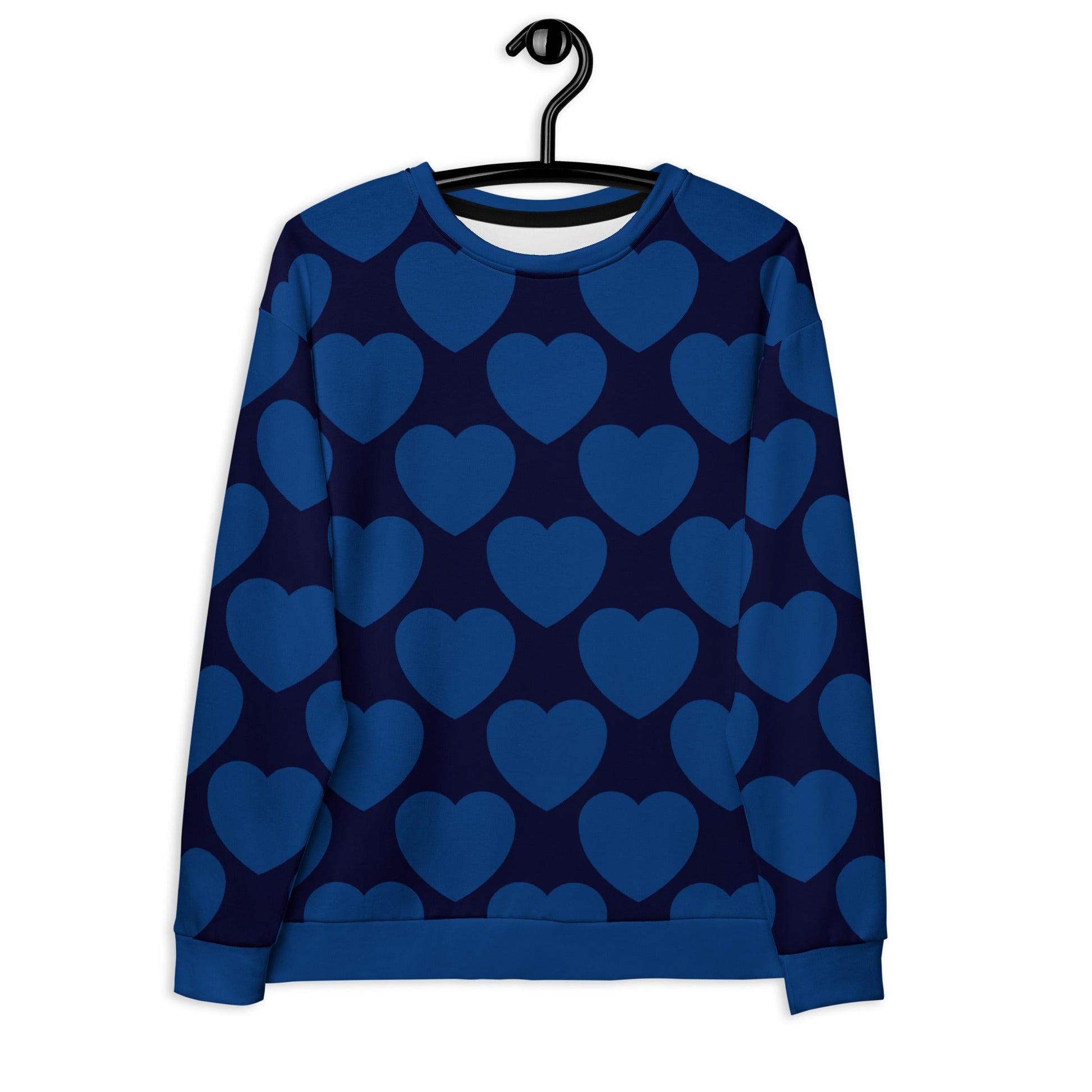 Sweatshirt - ELLIE LOVE dark blue - Bold heart print 6XL