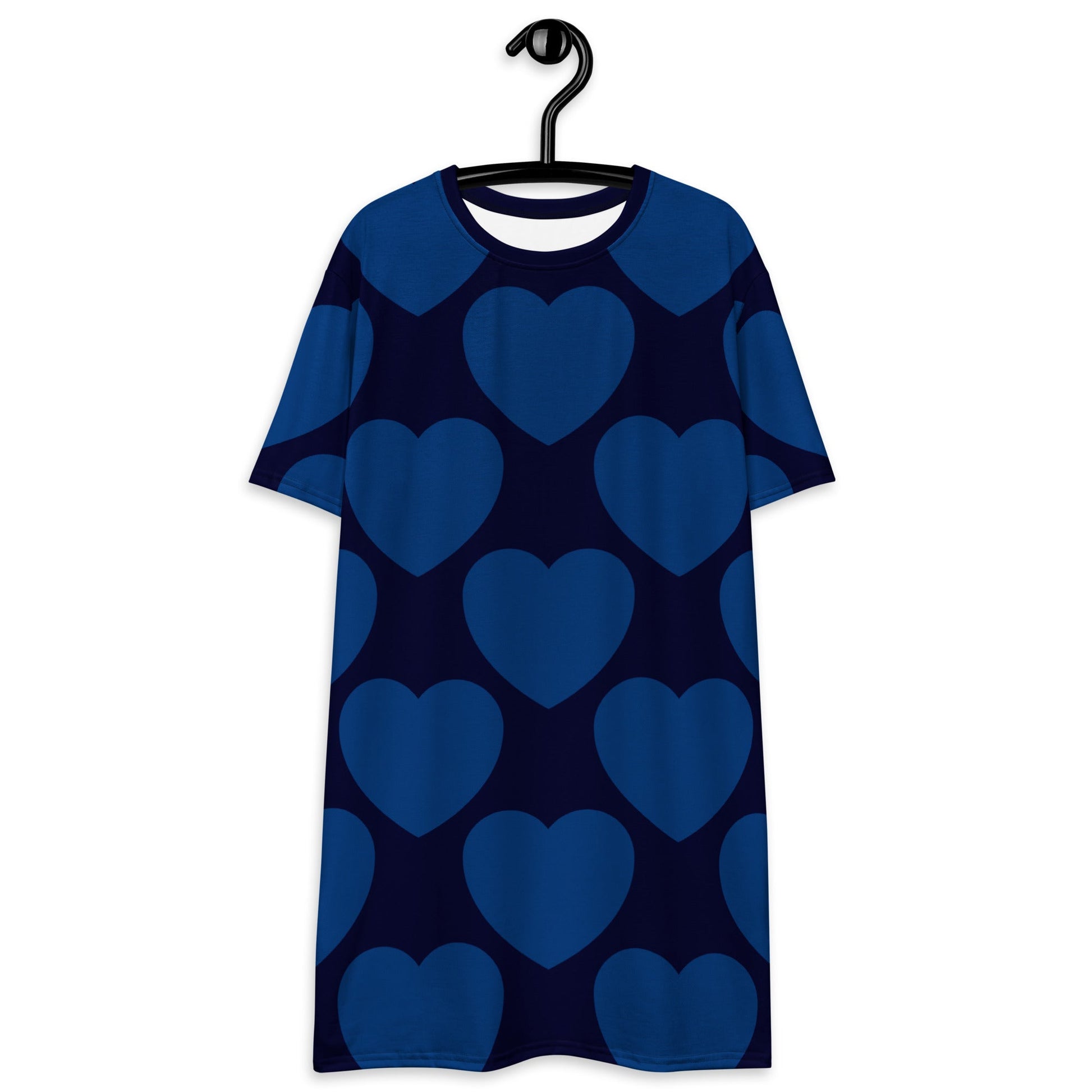 T-shirt dress - ELLIE LOVE dark blue - Bold heart print 6XL