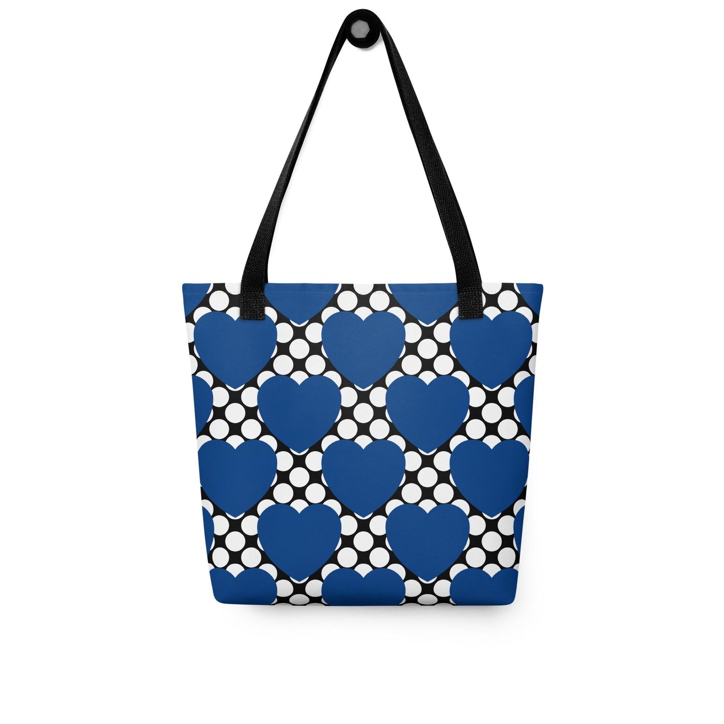 Tote Bag - ELLIE LOVE DOT blue black - Bold Heart Print