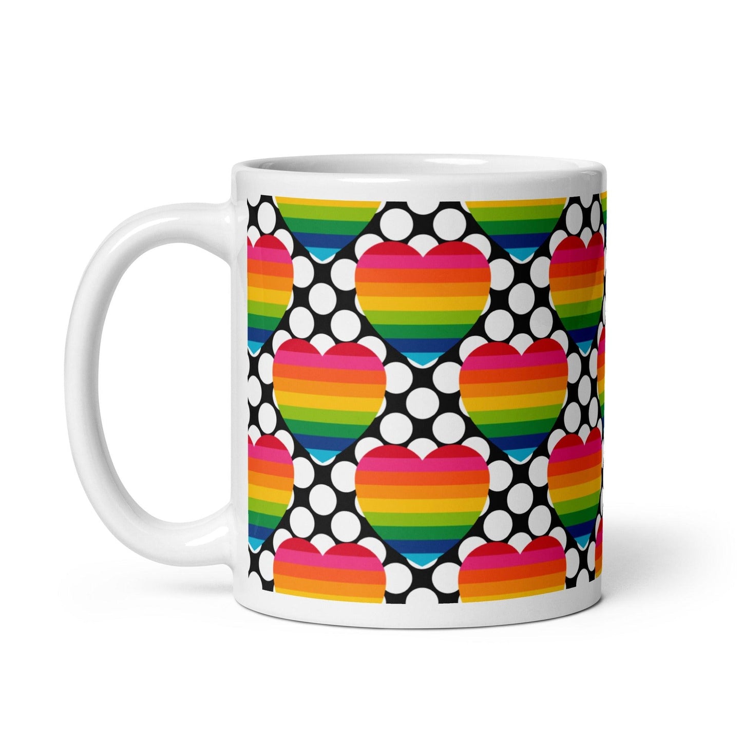 Mug - ELLIE LOVE DOT rainbow - Bold heart print