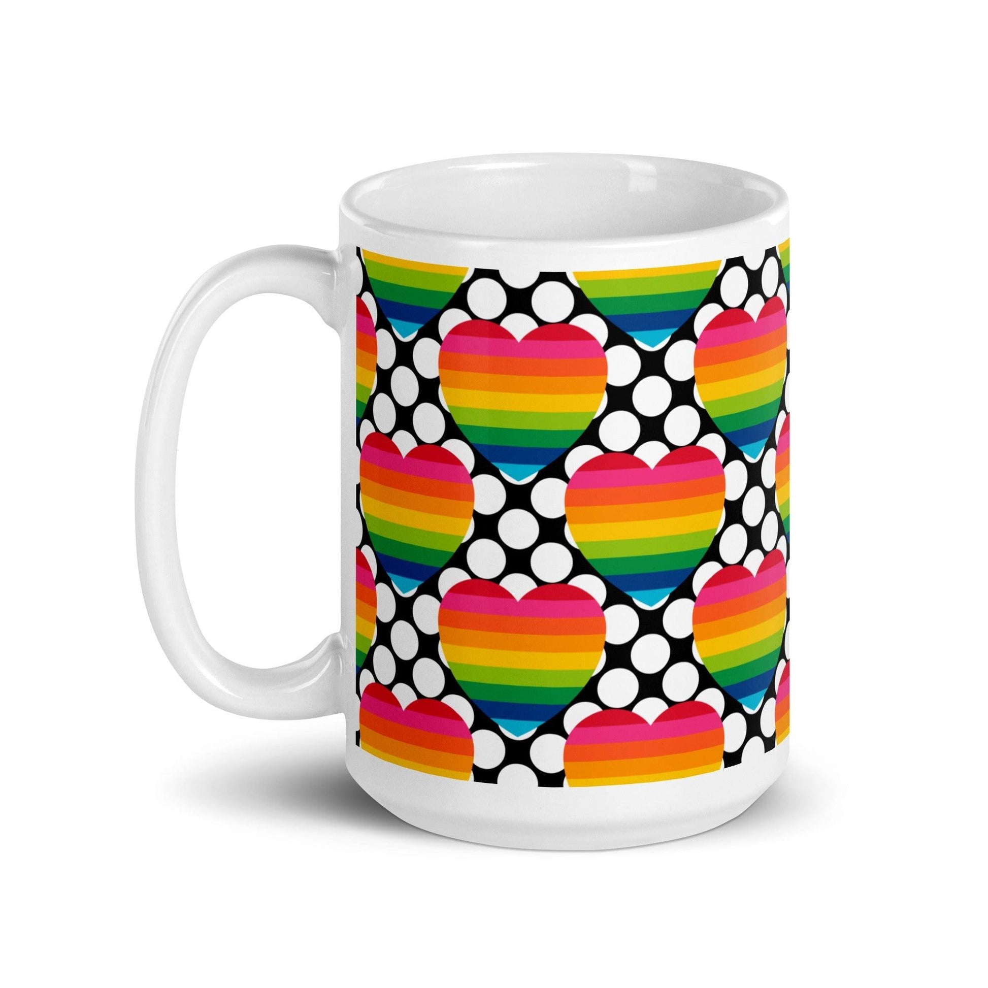 Mug - ELLIE LOVE DOT rainbow - Bold heart print