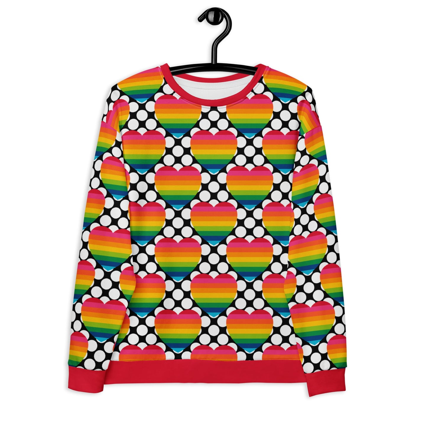 Sweatshirt - ELLIE LOVE DOT rainbow - Bold heart print 6XL