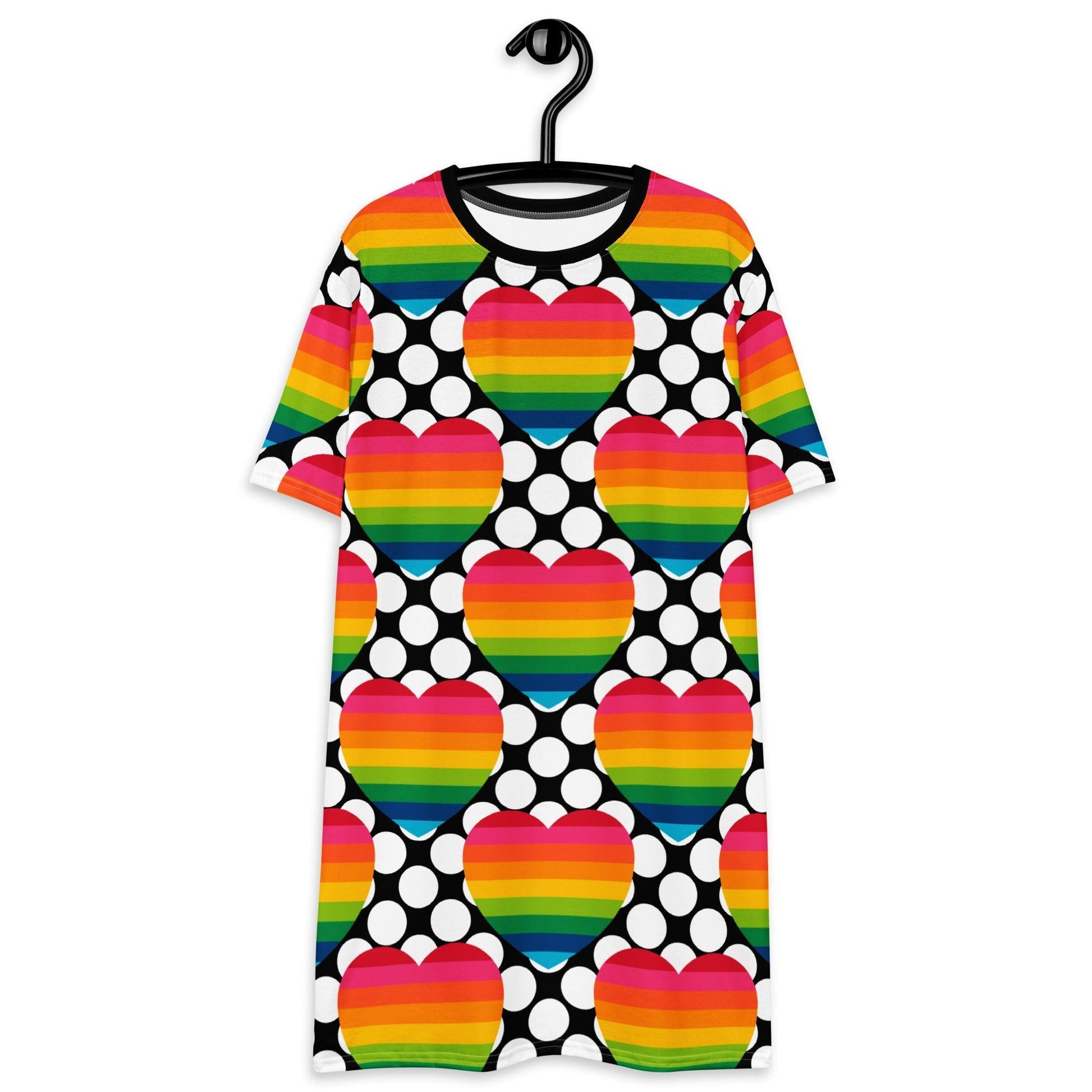 T-shirt dress - ELLIE LOVE DOT rainbow - Bold heart print 6XL