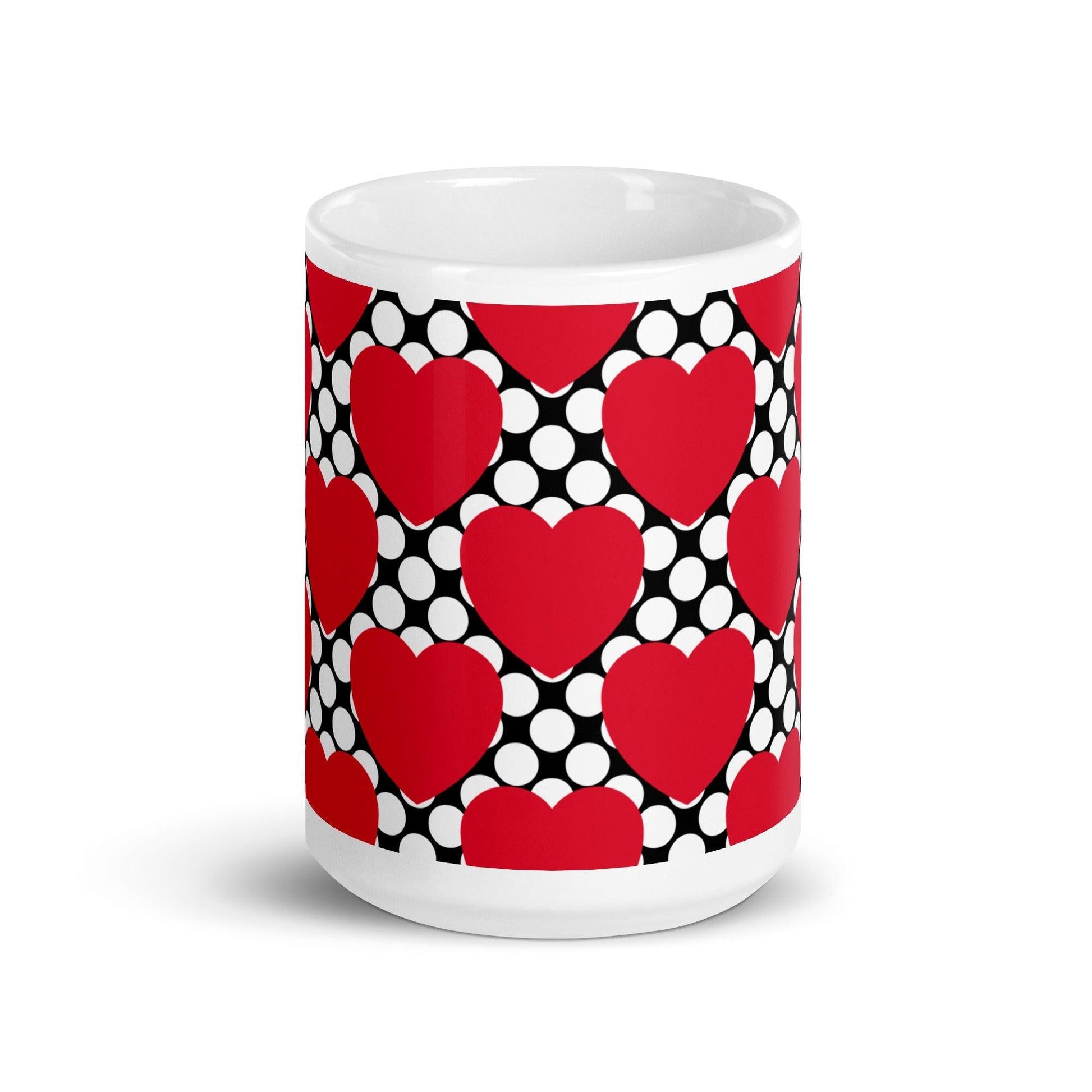 Mug - ELLIE LOVE DOT red black - Bold heart print