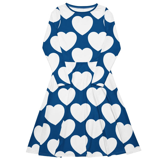 Midi Dress - ELLIE LOVE fin - Bold Heart Print