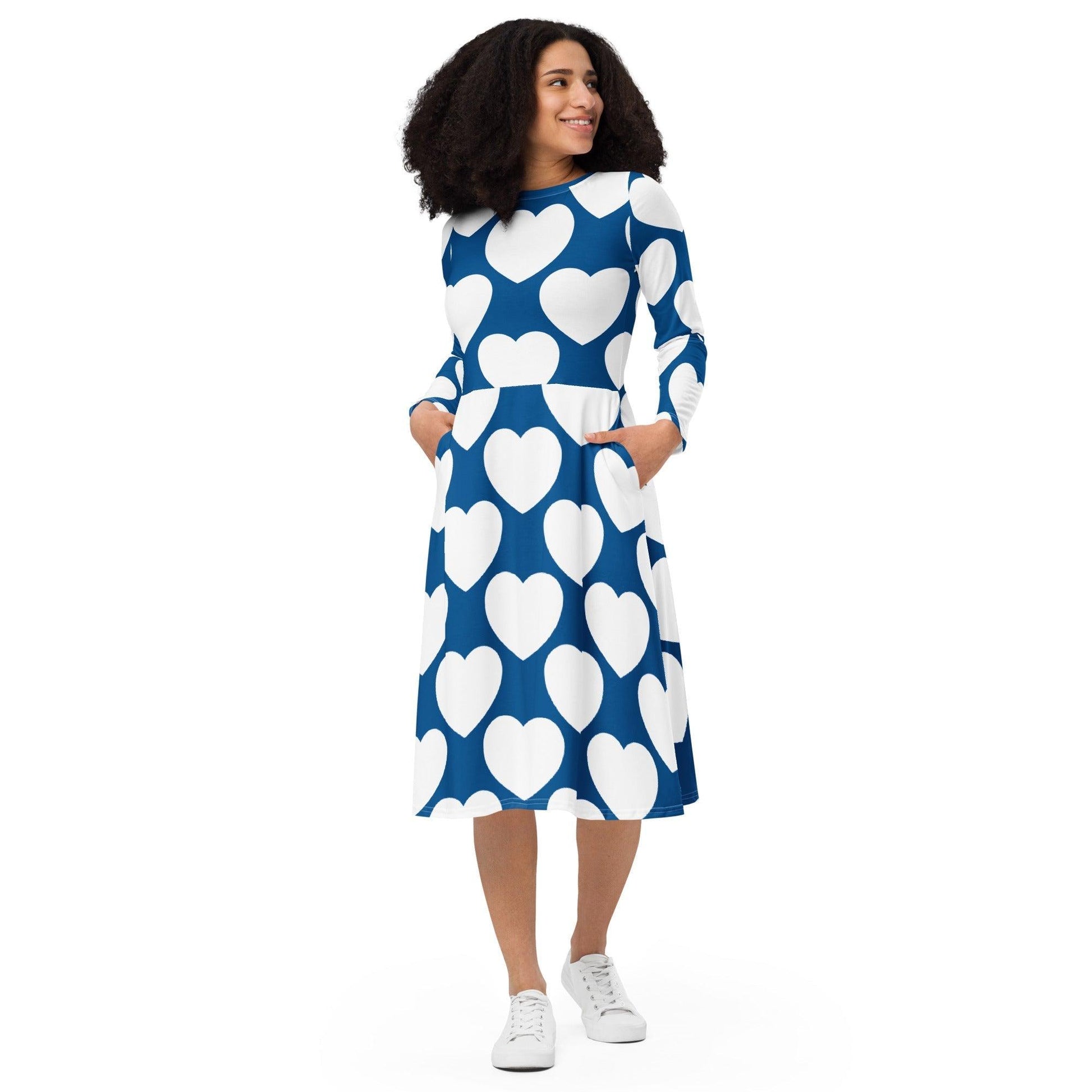 Midi Dress - ELLIE LOVE fin - Bold Heart Print