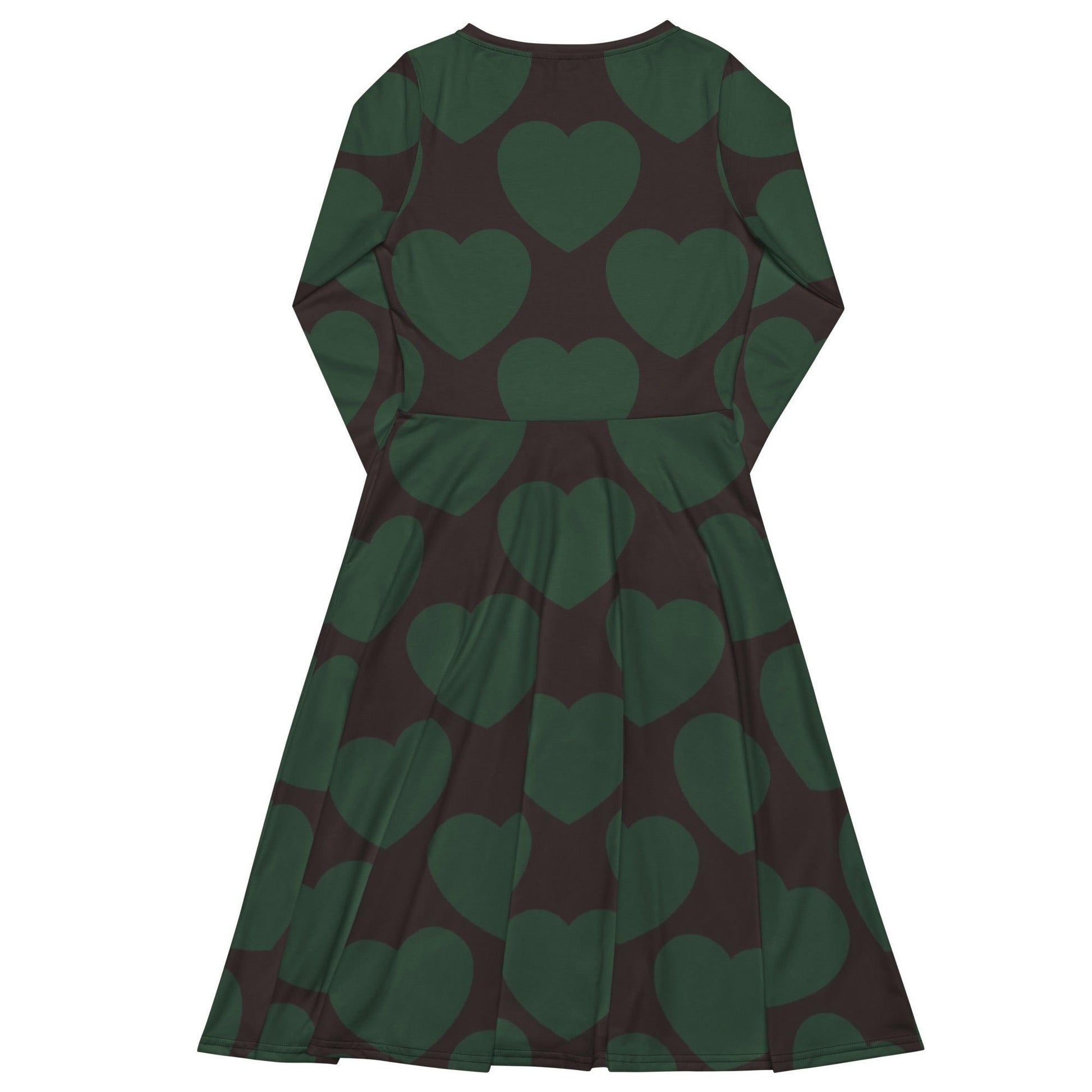 Midi Dress - ELLIE LOVE forest - Bold Heart Print