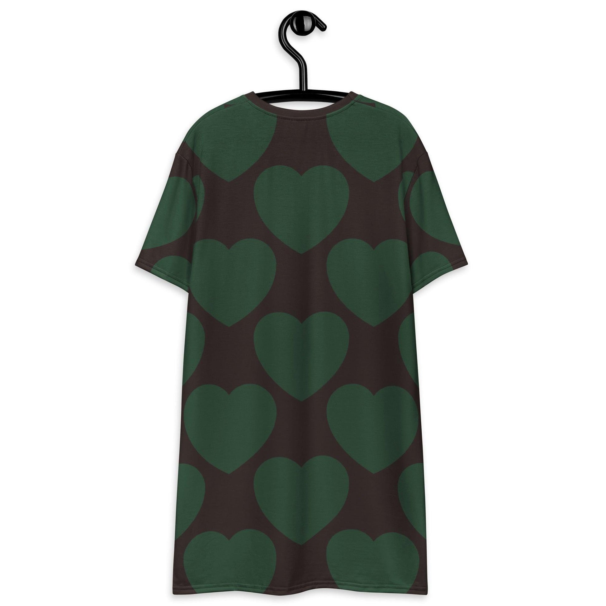 T-shirt dress - ELLIE LOVE forest - Bold heart print