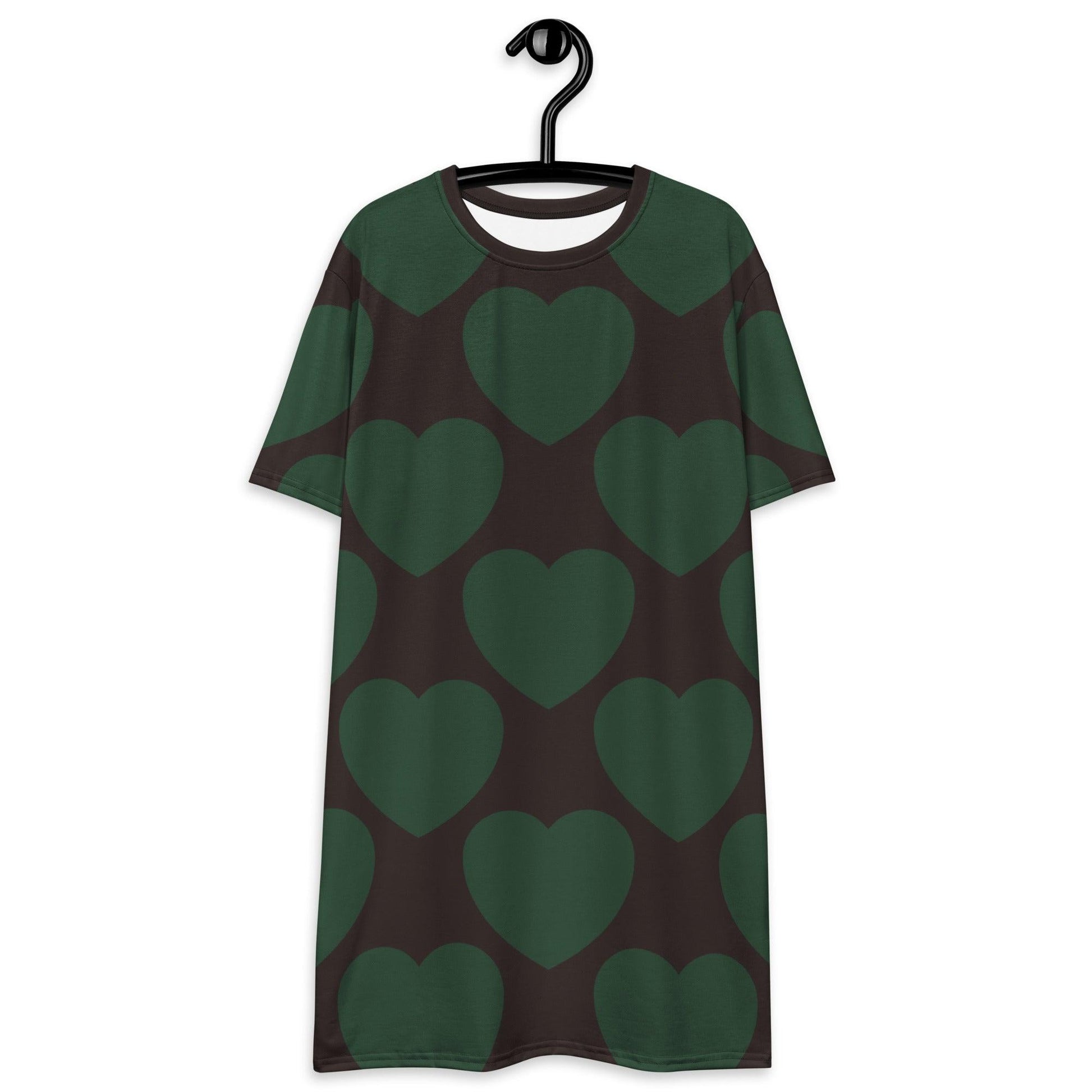 T-shirt dress - ELLIE LOVE forest - Bold heart print 6XL