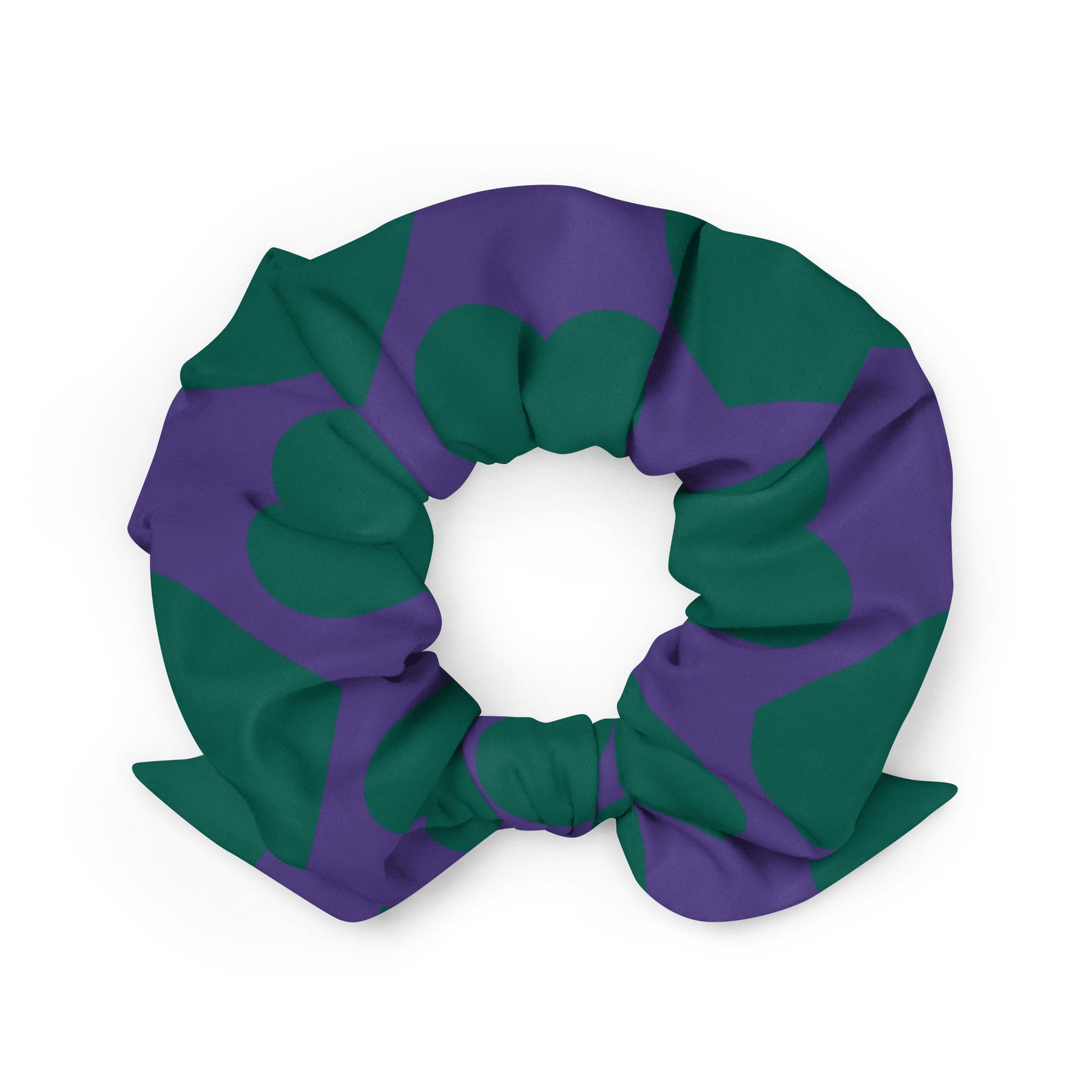 Scrunchie - ELLIE LOVE green purple - Bold Heart Print