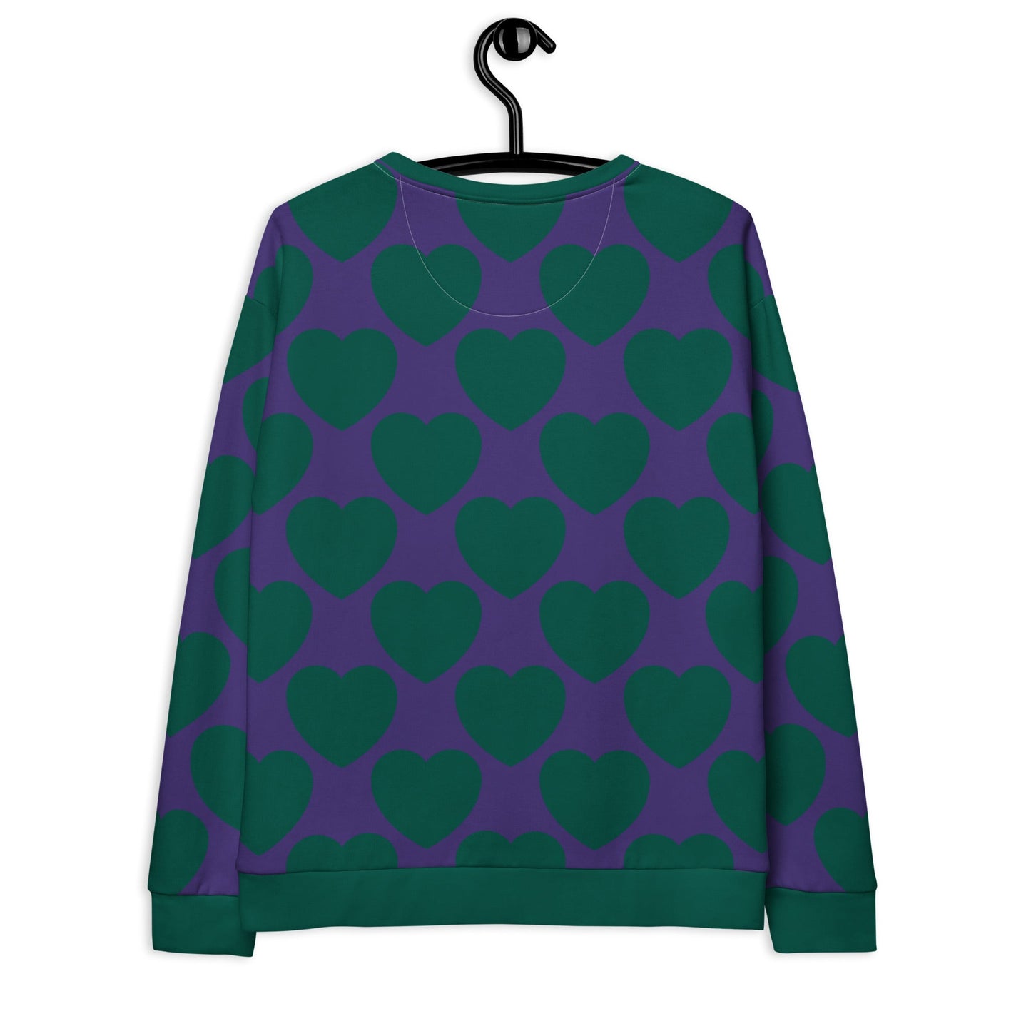 Sweatshirt - ELLIE LOVE green purple - Bold heart print