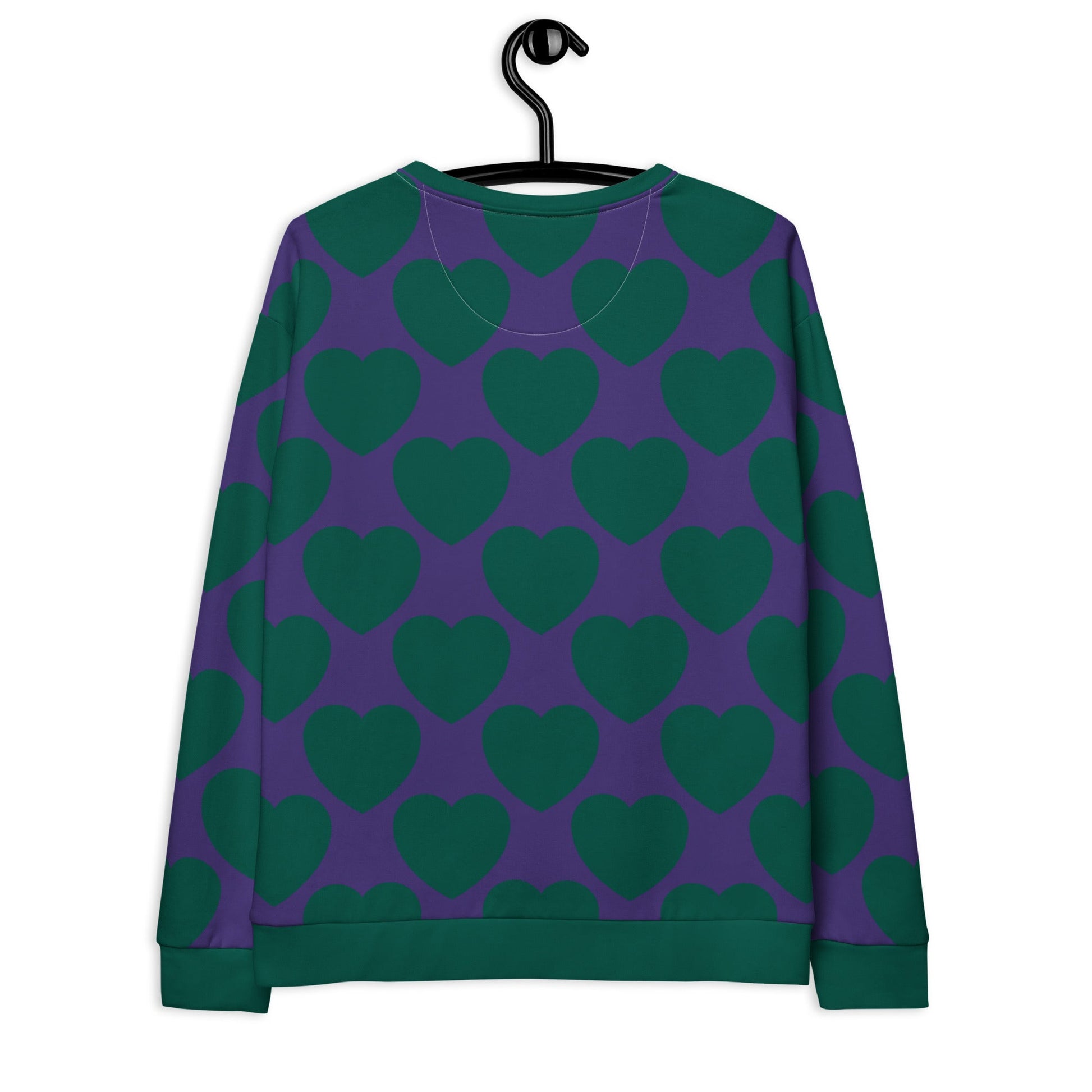 Sweatshirt - ELLIE LOVE green purple - Bold heart print