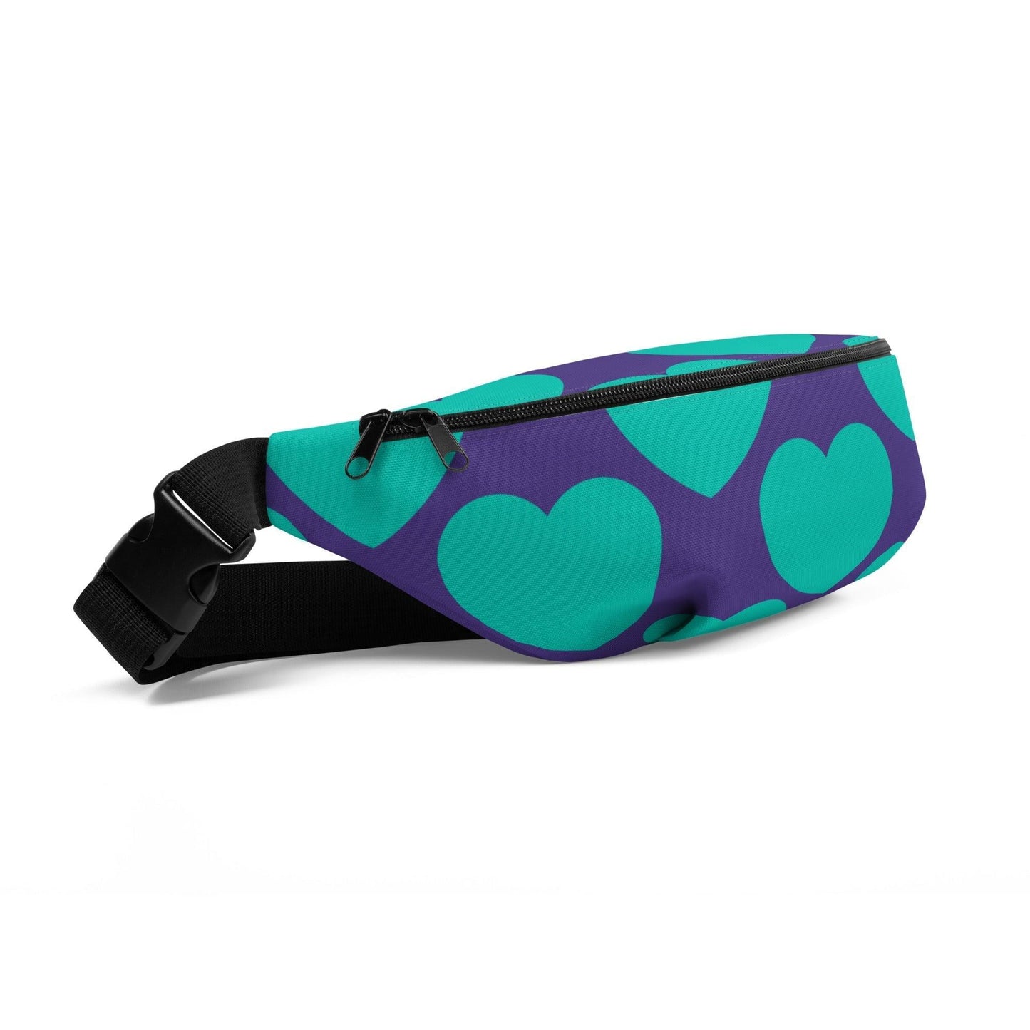Fanny Pack - ELLIE LOVE mint purple - Bold Heart Print