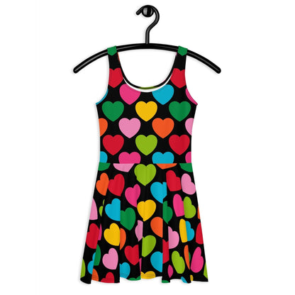 Skater dress - ELLIE LOVE mix black - Bold heart print 3XL