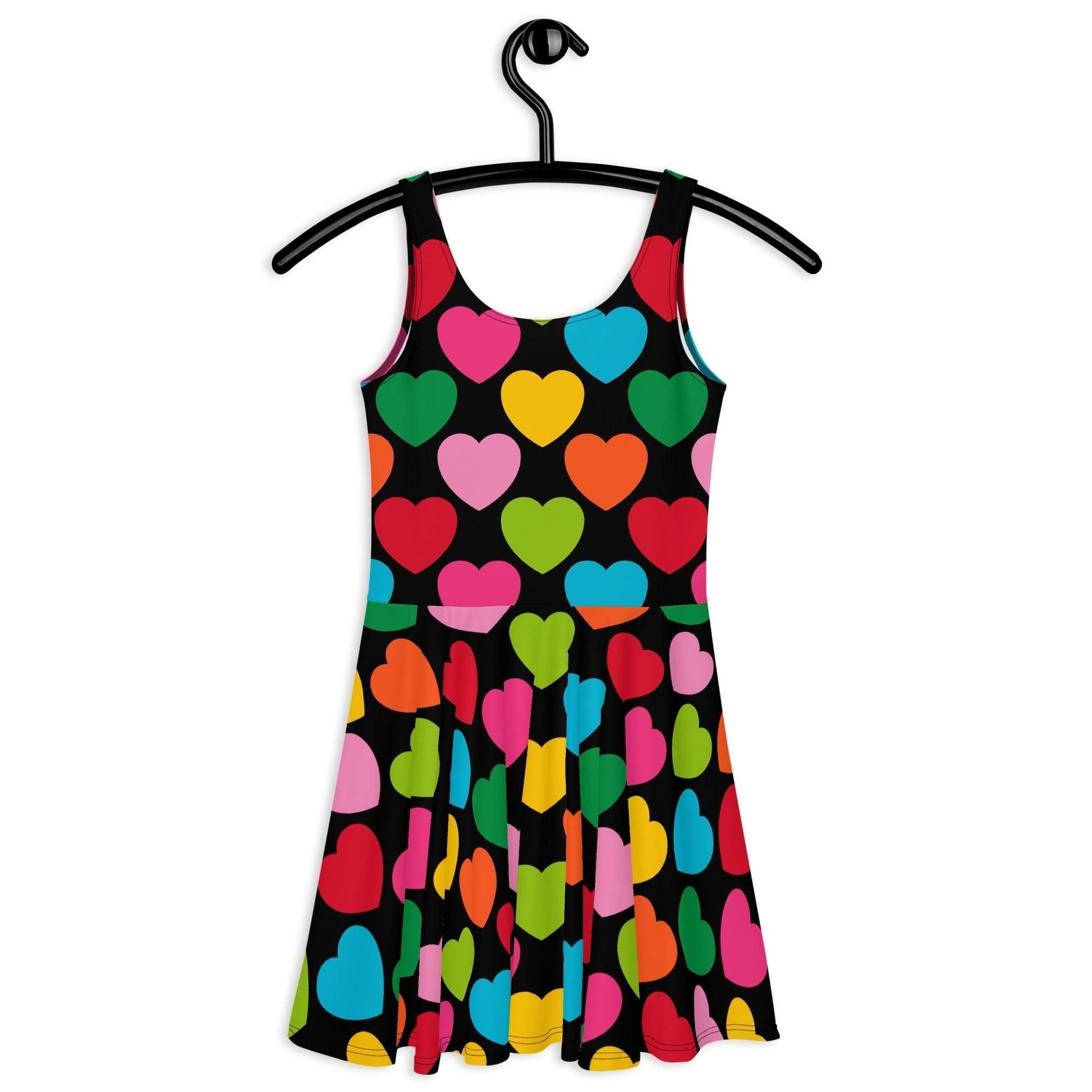 Skater dress - ELLIE LOVE mix black - Bold heart print