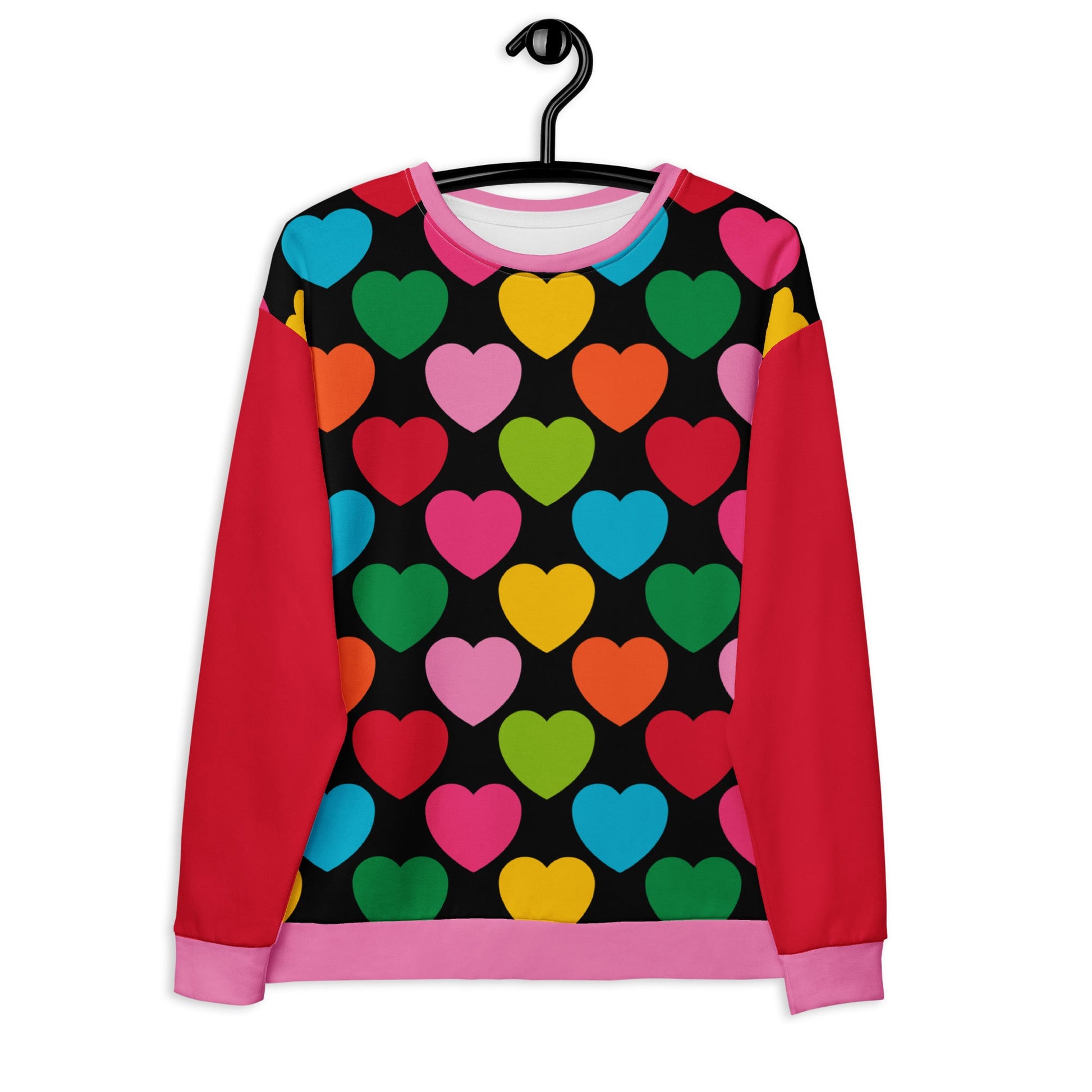 Sweatshirt - ELLIE LOVE mix black - Bold heart print 3XL