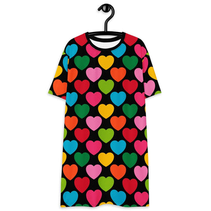 T-shirt dress - ELLIE LOVE mix black - Bold heart print 6XL