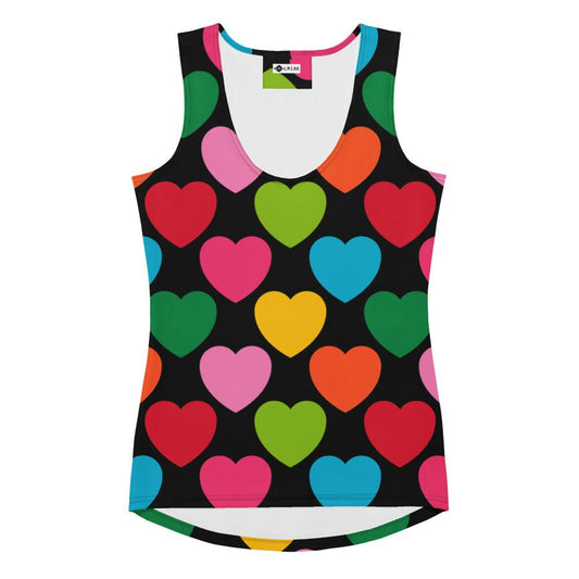 Tank Top - ELLIE LOVE mix black - Bold Heart Print