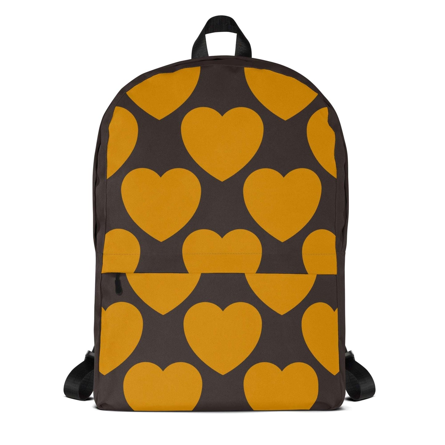 Backpack - ELLIE LOVE orange brown - Bold Heart Print