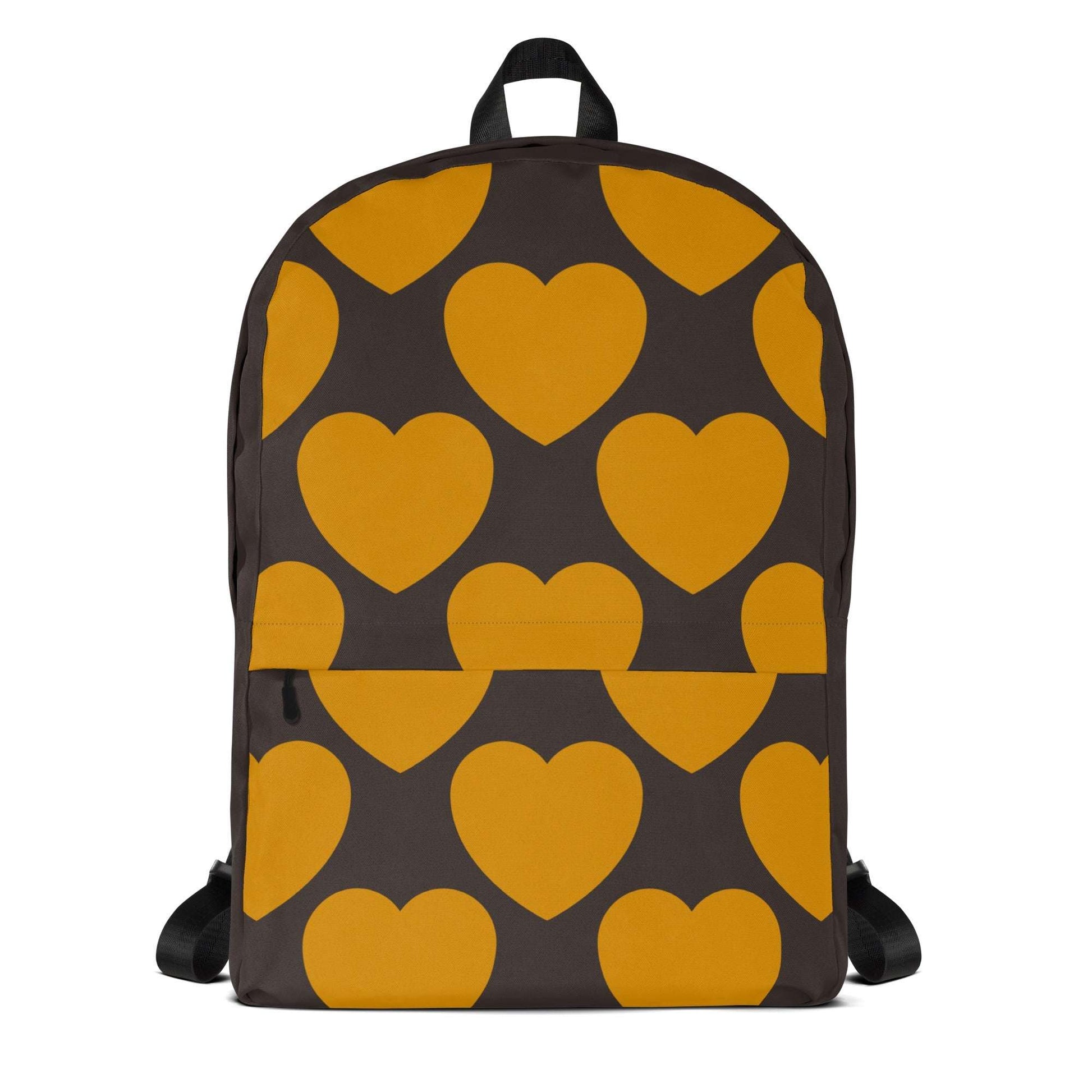 Backpack - ELLIE LOVE orange brown - Bold Heart Print