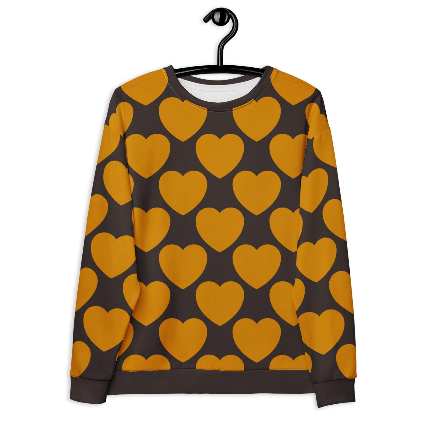 Sweatshirt - ELLIE LOVE orange brown - Bold heart print 6XL