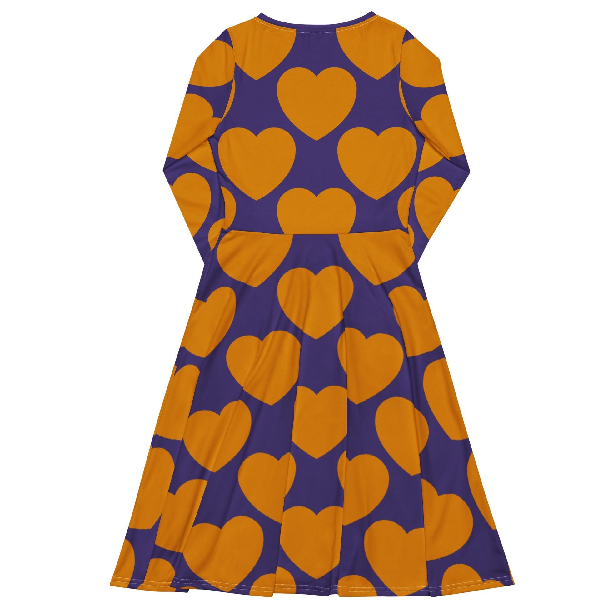 Midi Dress - ELLIE LOVE orange purple - Bold Heart Print