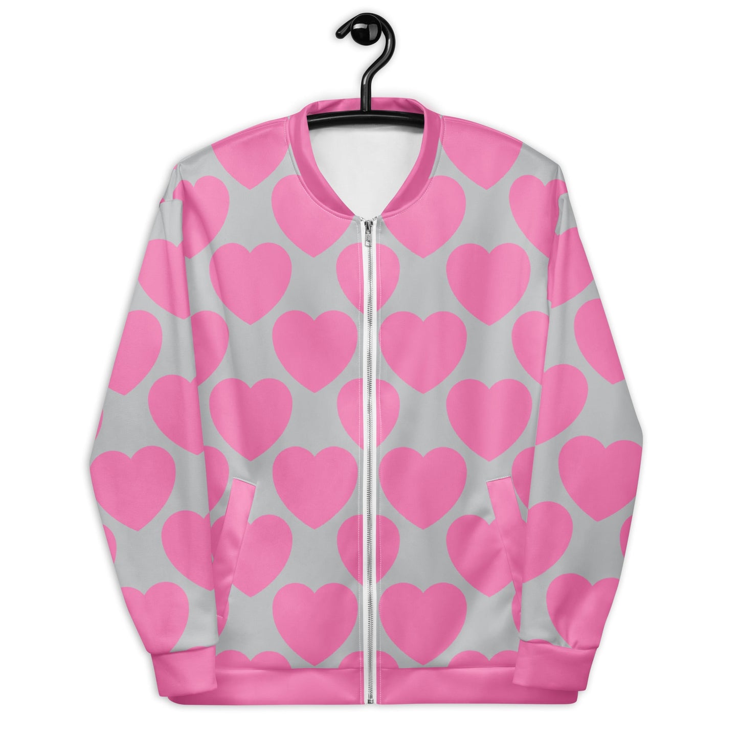 Bomber Jacket - ELLIE LOVE pink grey - Bold Heart Print
