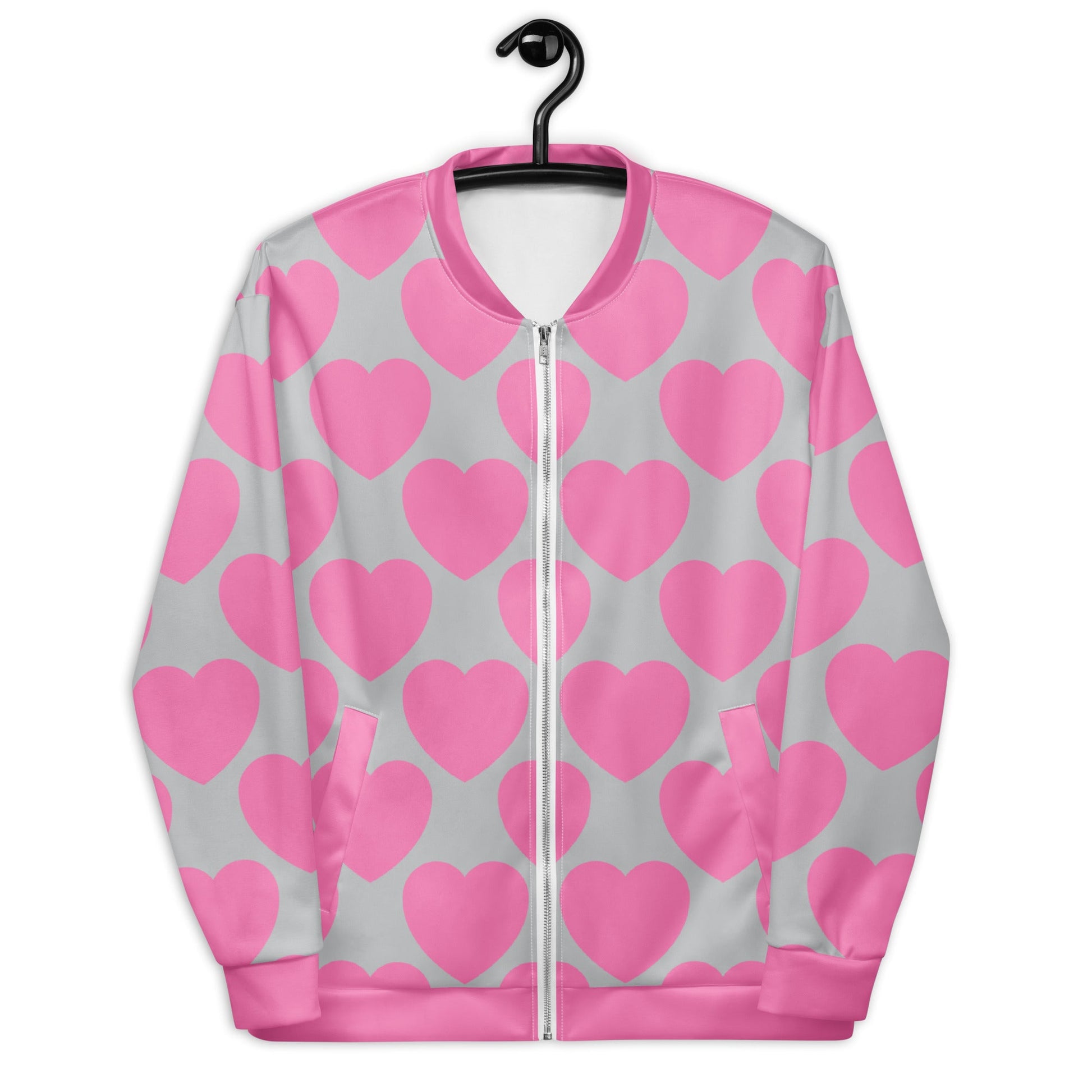 Bomber Jacket - ELLIE LOVE pink grey - Bold Heart Print