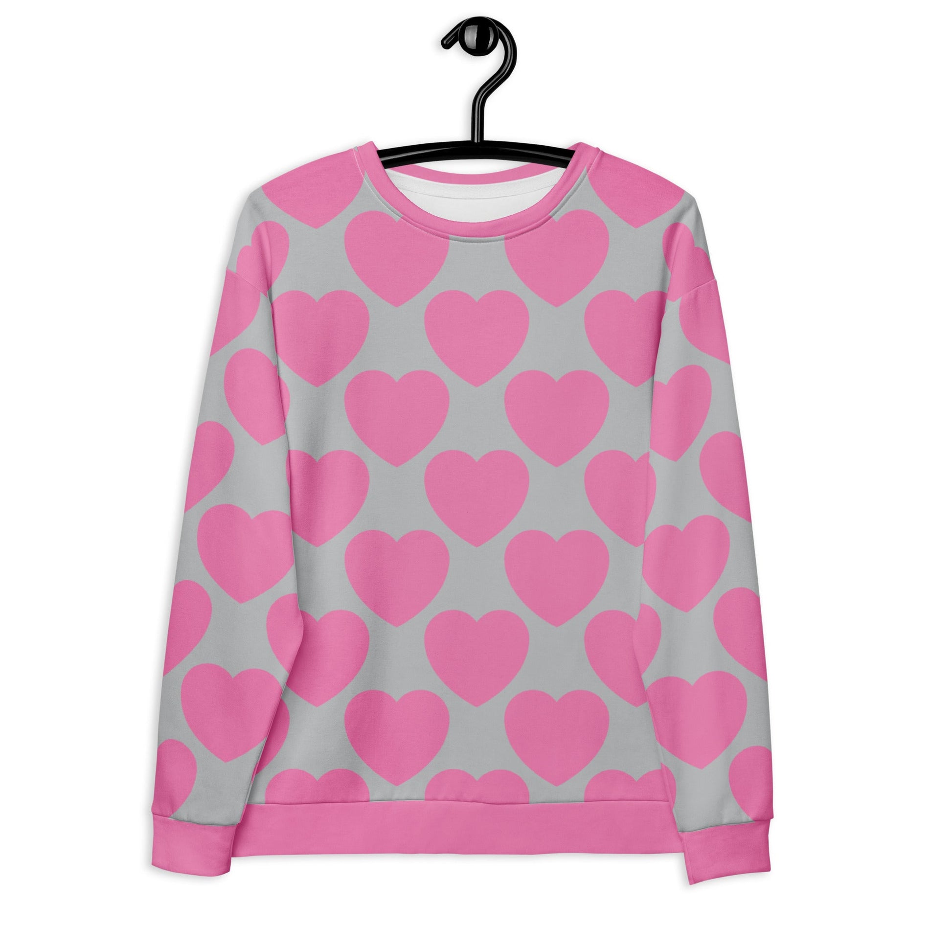 Sweatshirt - ELLIE LOVE pink grey - Bold heart print 6XL