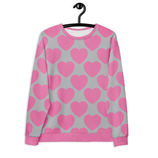 Sweatshirt - ELLIE LOVE pink grey - Bold Heart Print