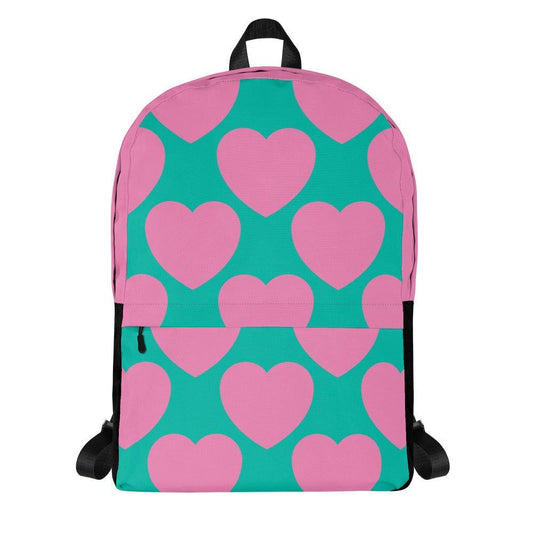 Backpack - ELLIE LOVE pink mint - Bold Heart Print