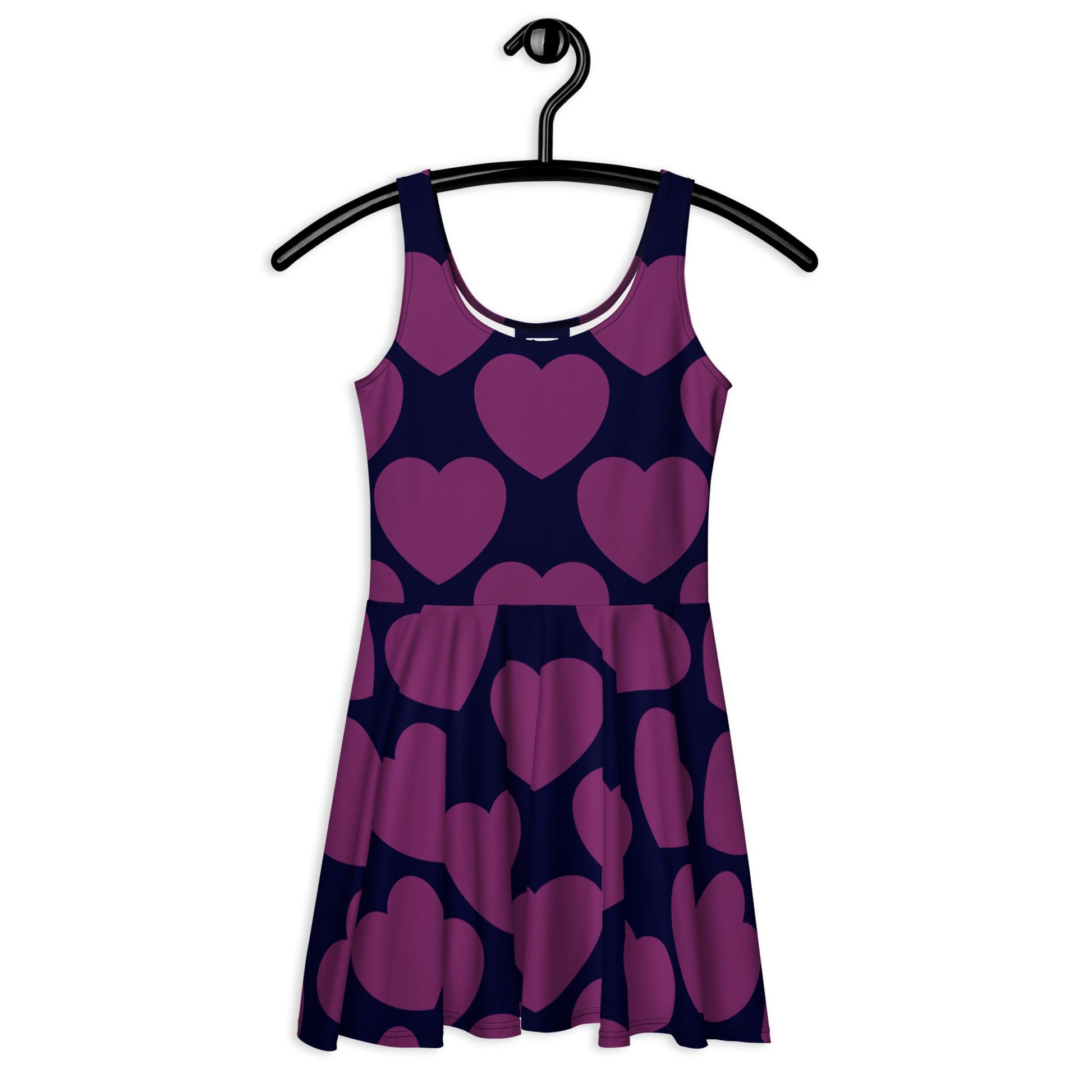 Skater Dress - ELLIE LOVE plum - Bold Heart Print