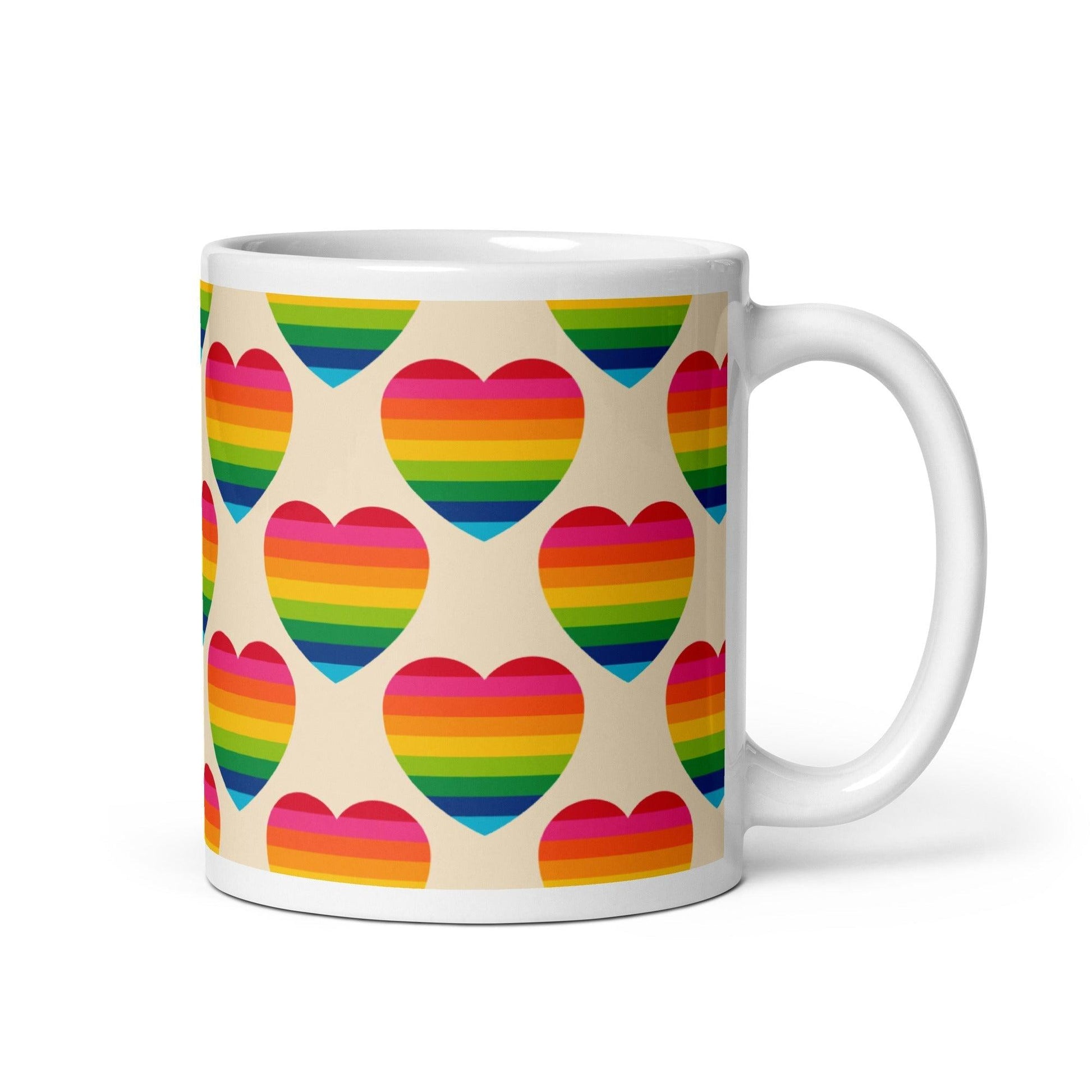 Mug - ELLIE LOVE rainbow - Bold heart print 11oz